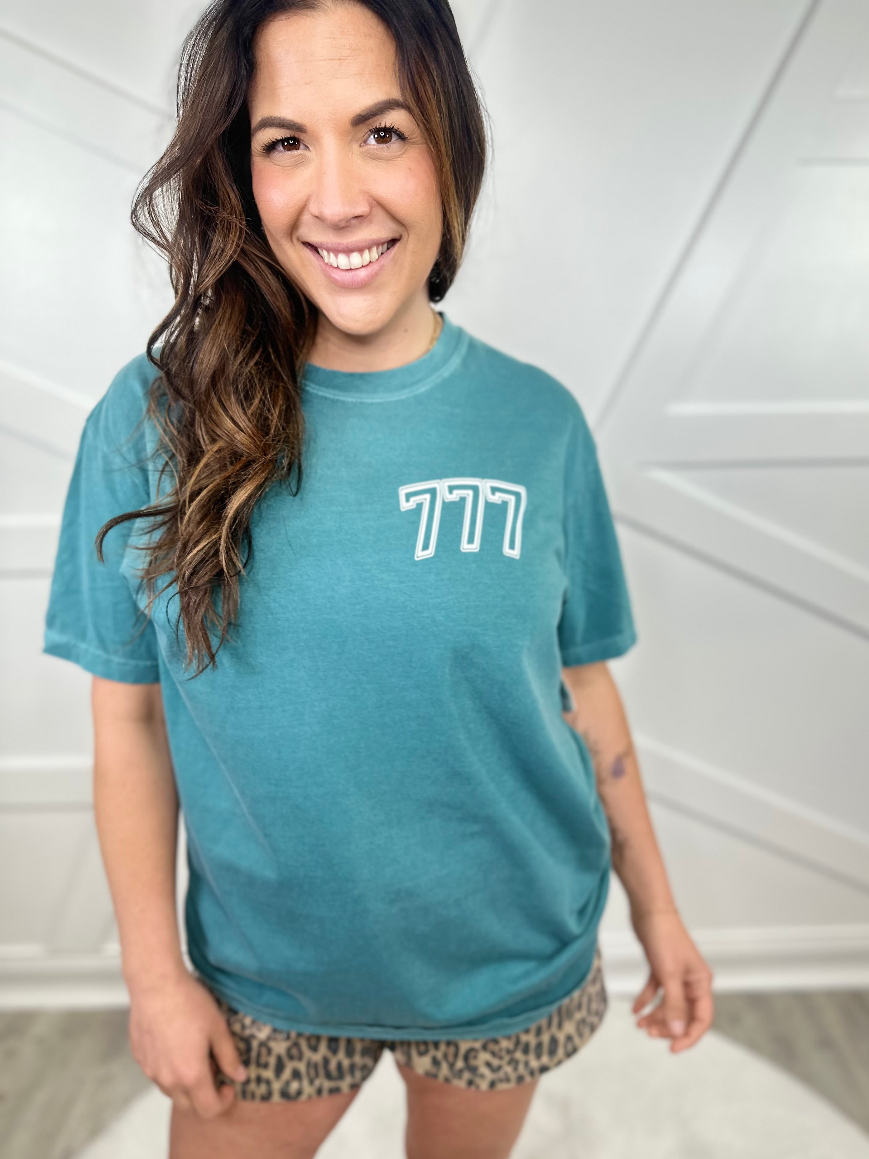 777 Angel Numbers Graphic Tee-130 Graphic Tees-Heathered Boho-Heathered Boho Boutique, Women's Fashion and Accessories in Palmetto, FL