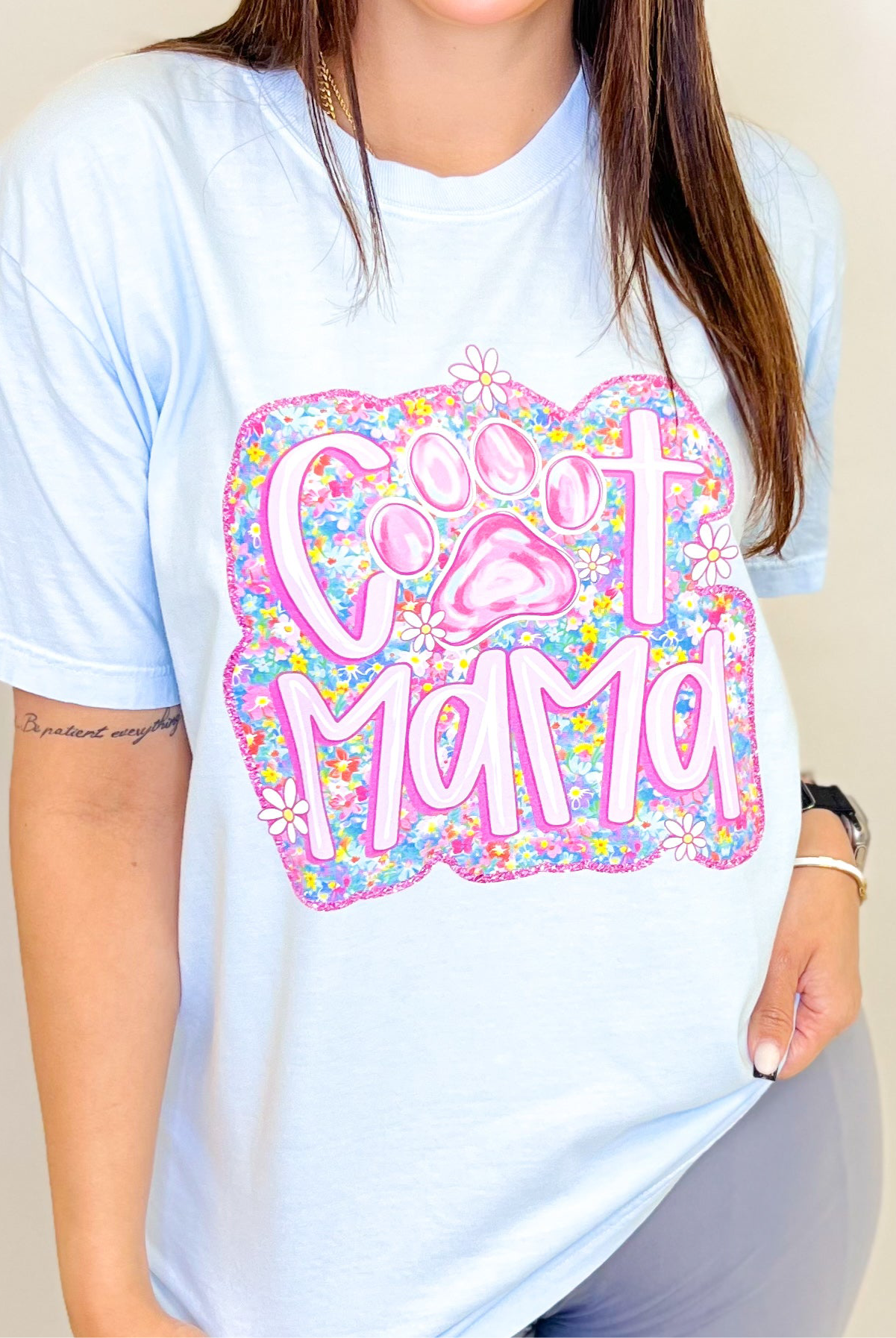 Cat Mama Graphic Tee-130 Graphic Tees-Heathered Boho-Heathered Boho Boutique, Women's Fashion and Accessories in Palmetto, FL