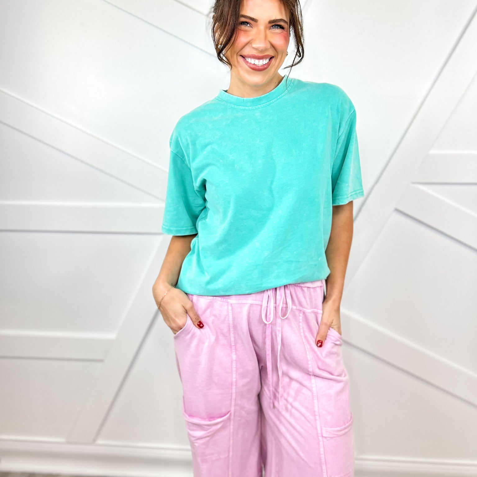 Go To Top-110 SHORT SLEEVE TOP-Sol-Heathered Boho Boutique, Women's Fashion and Accessories in Palmetto, FL