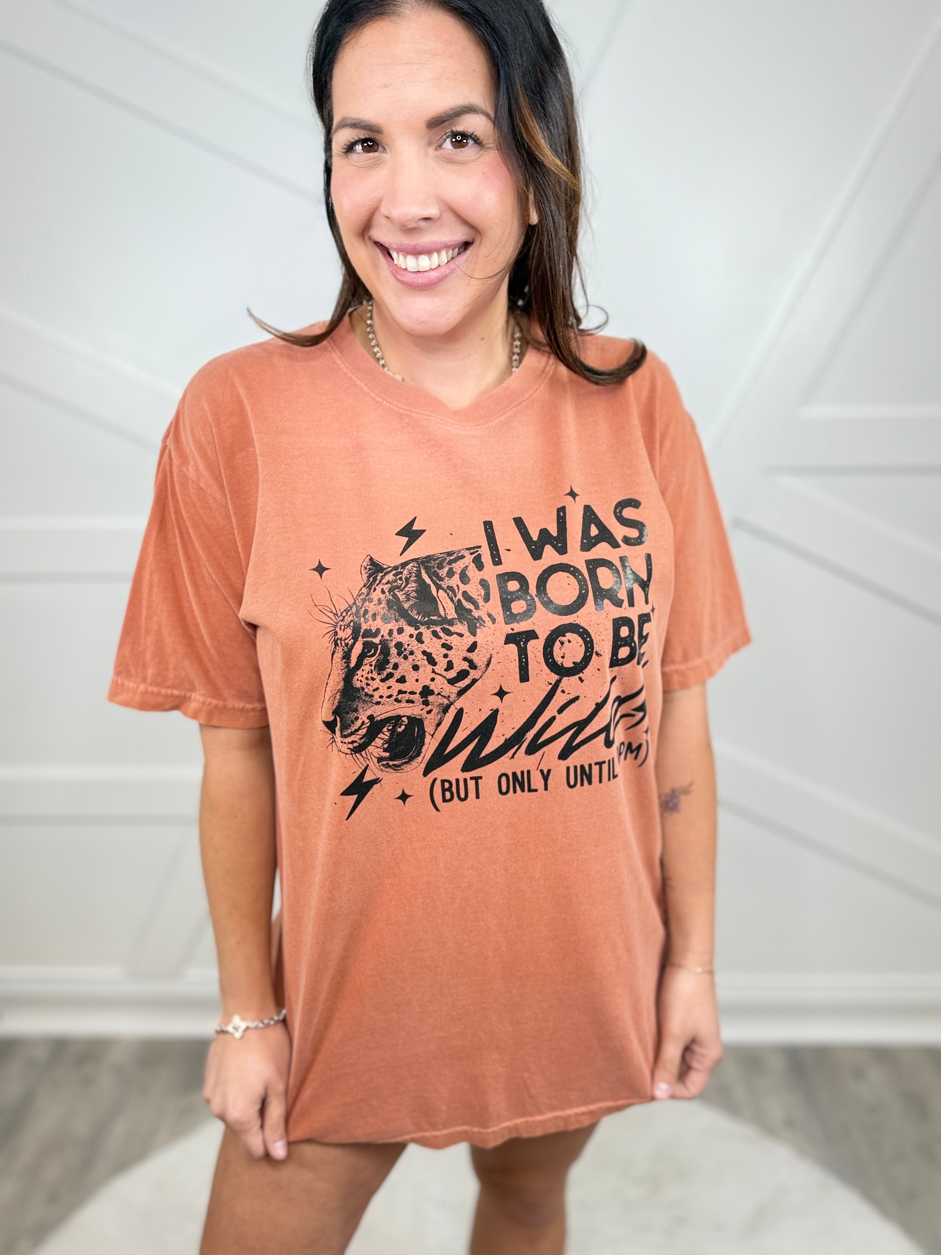 Wild Until 9 Graphic Tee- Black Text-130 Graphic Tees-Heathered Boho-Heathered Boho Boutique, Women's Fashion and Accessories in Palmetto, FL