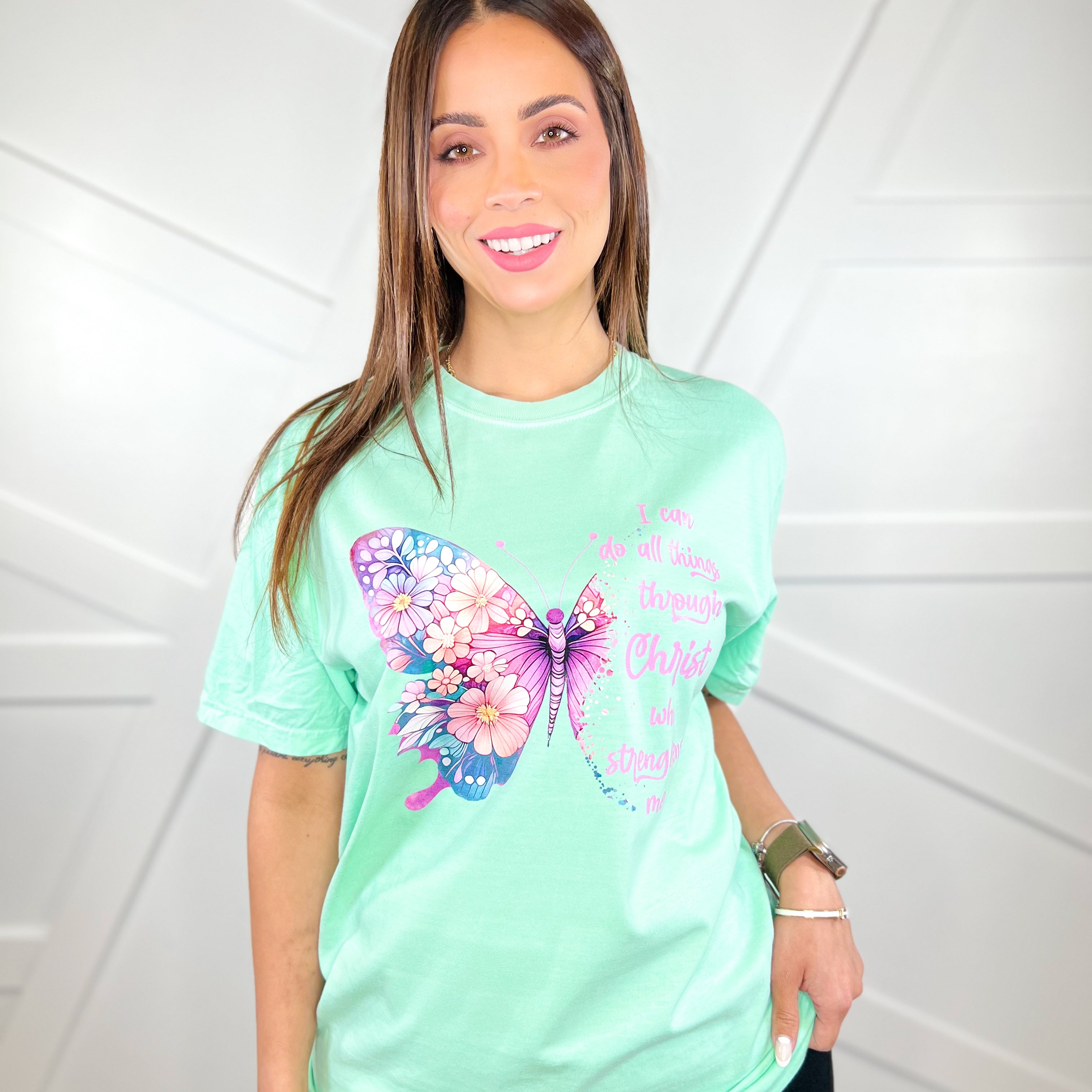I Can Do All Things Graphic Tee-130 Graphic Tees-Heathered Boho-Heathered Boho Boutique, Women's Fashion and Accessories in Palmetto, FL