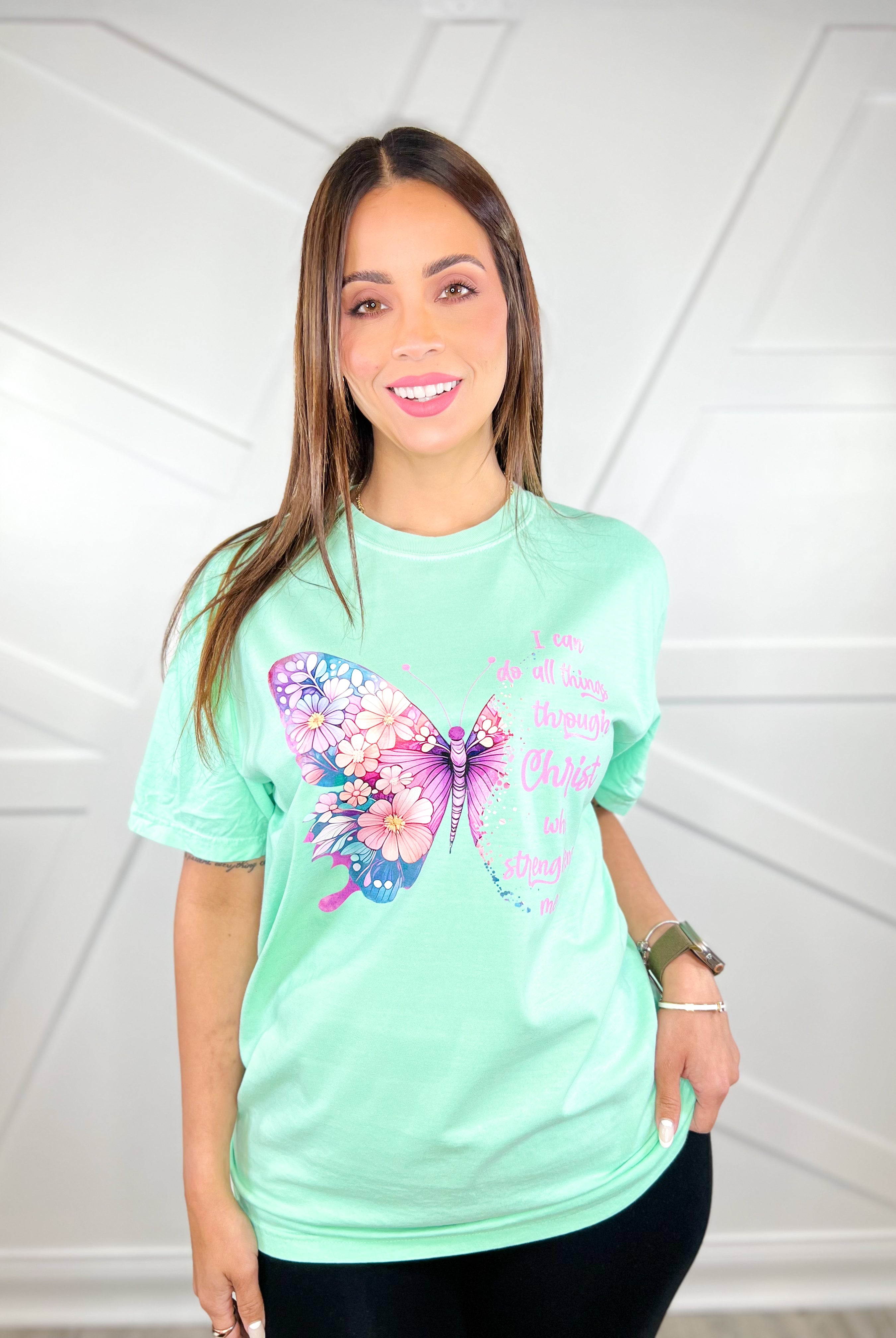 I Can Do All Things Graphic Tee-130 Graphic Tees-Heathered Boho-Heathered Boho Boutique, Women's Fashion and Accessories in Palmetto, FL
