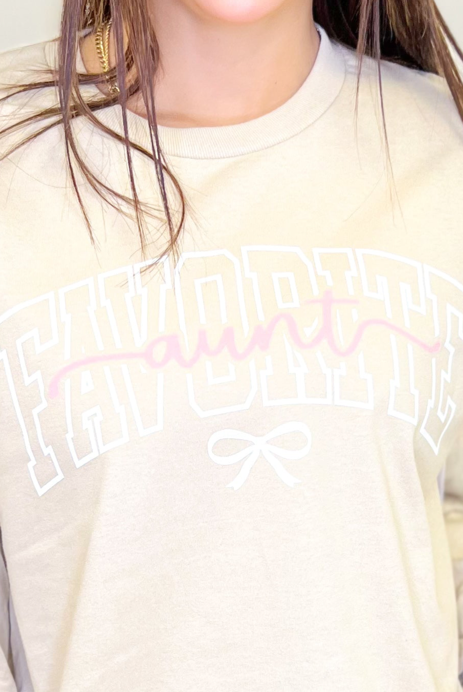 Favorite Aunt Graphic Long Sleeve-130 Graphic Tees-Heathered Boho-Heathered Boho Boutique, Women's Fashion and Accessories in Palmetto, FL