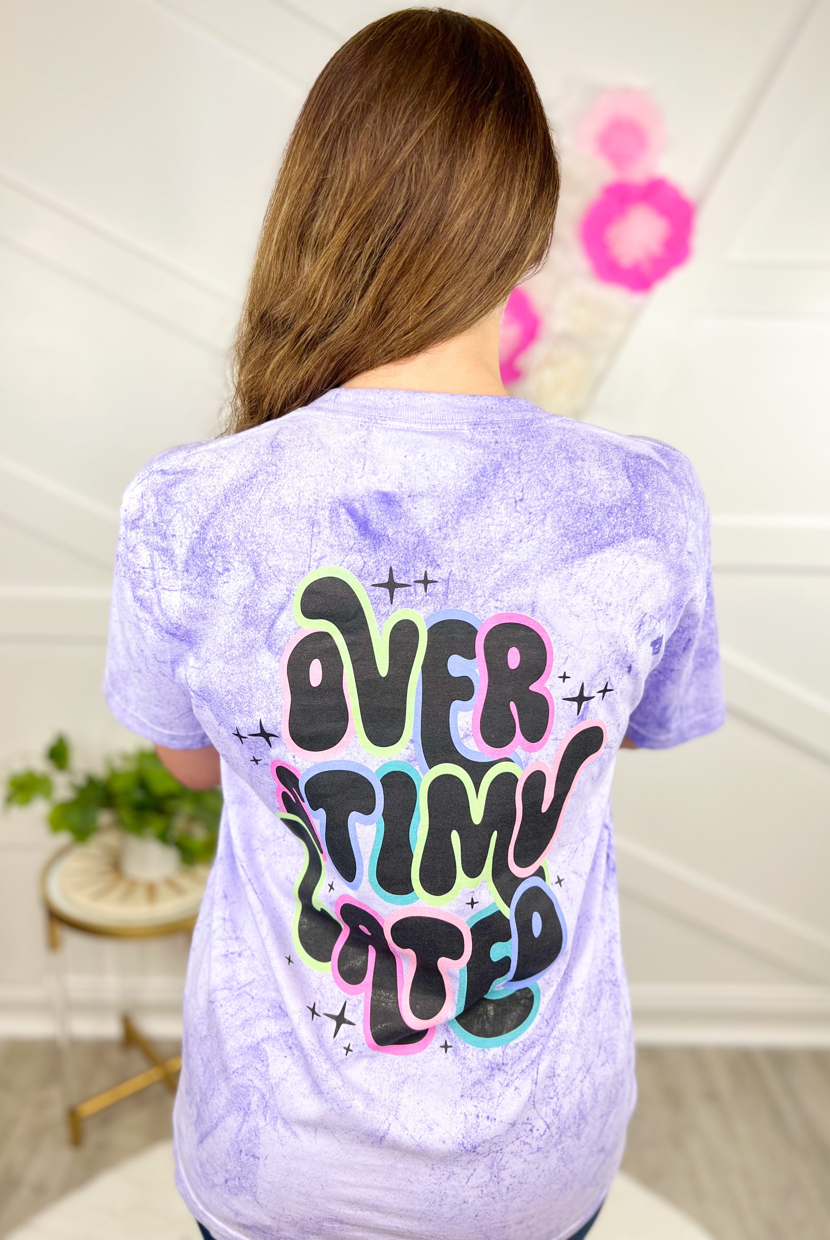 Overstimulated Graphic Tee-130 Graphic Tees-Heathered Boho-Heathered Boho Boutique, Women's Fashion and Accessories in Palmetto, FL