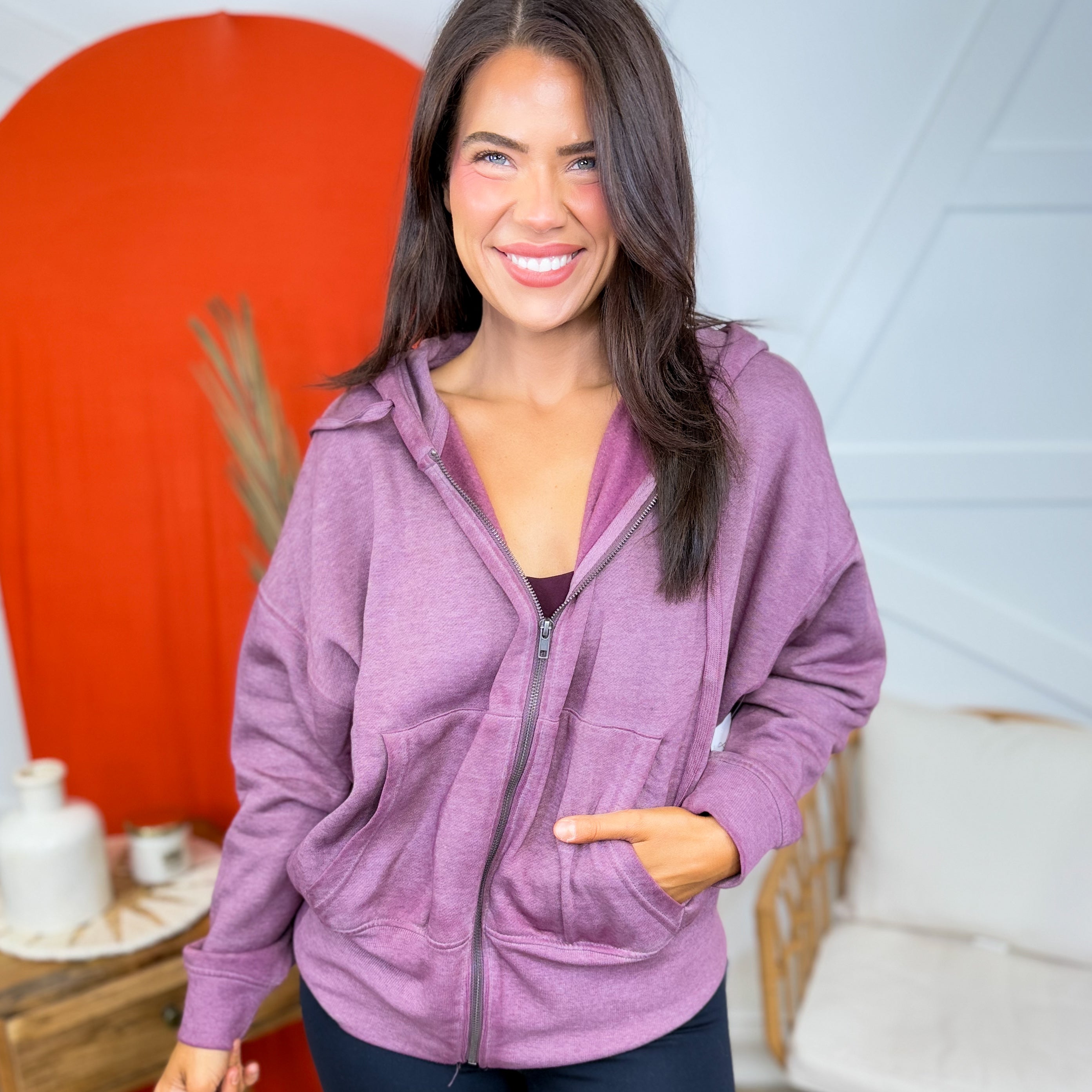 RESTOCK: Cozy Fleece Hoodie-210 Hoodies-Mono B-Heathered Boho Boutique, Women's Fashion and Accessories in Palmetto, FL