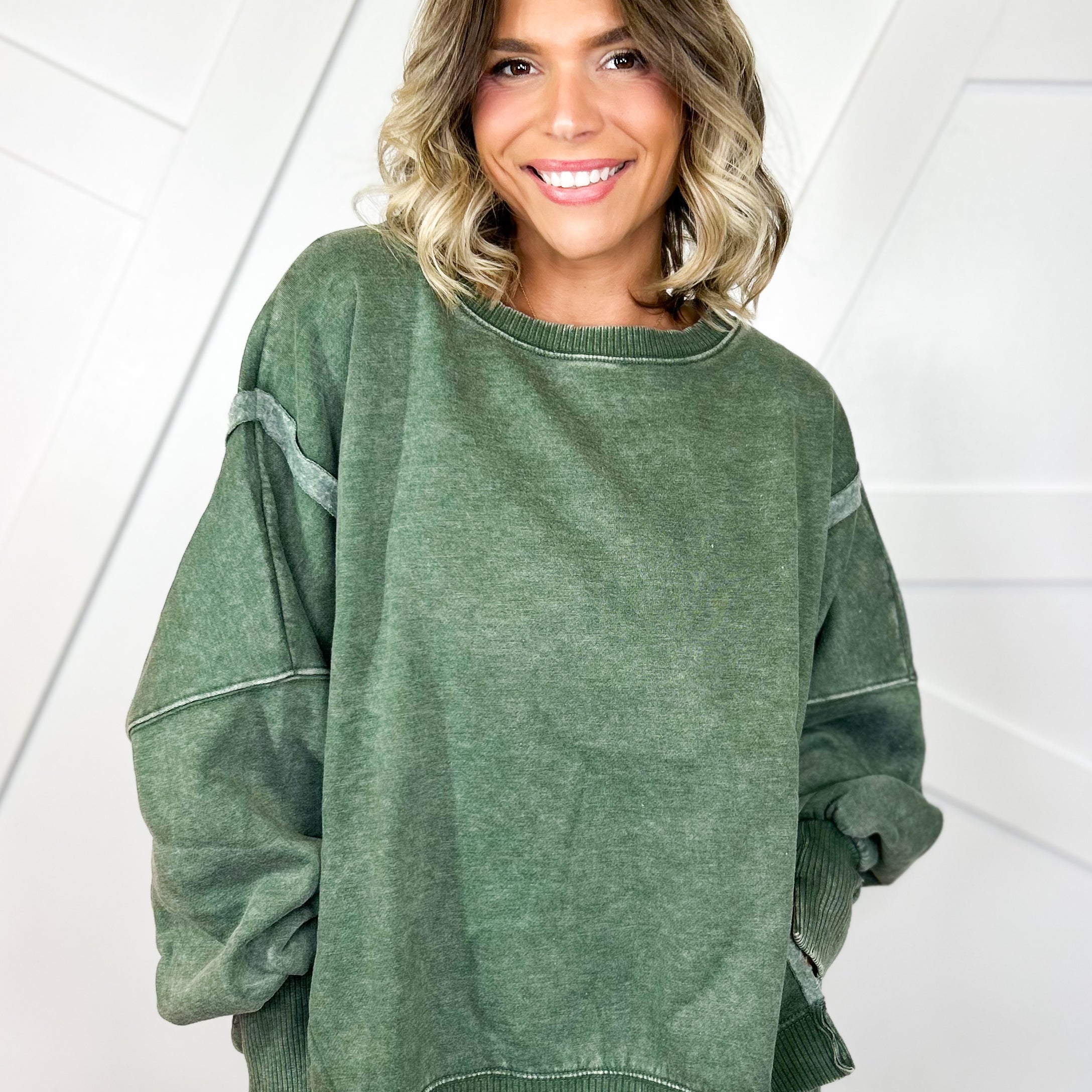 The Lived-In Luxe Pullover-125 SWEATER-ZENANA-Heathered Boho Boutique, Women's Fashion and Accessories in Palmetto, FL