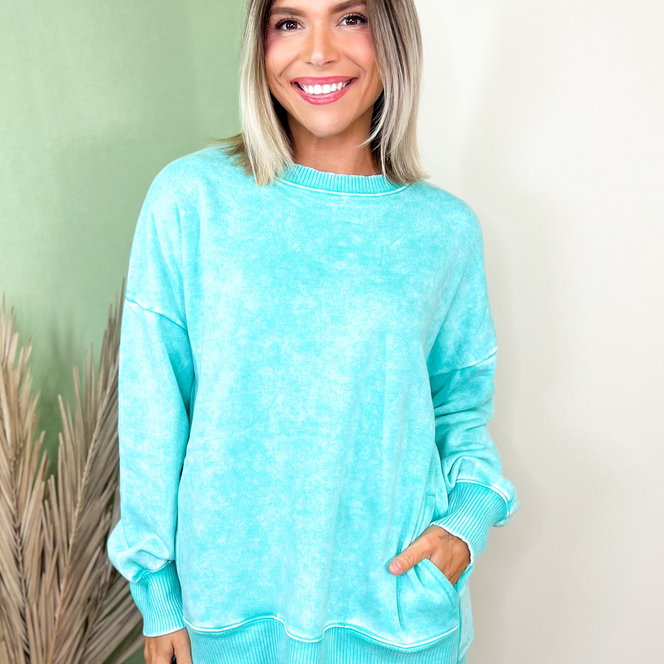 Restock: Picked Just for You Pullover-120 LONG SLEEVE TOPS-ZENANA-Heathered Boho Boutique, Women's Fashion and Accessories in Palmetto, FL