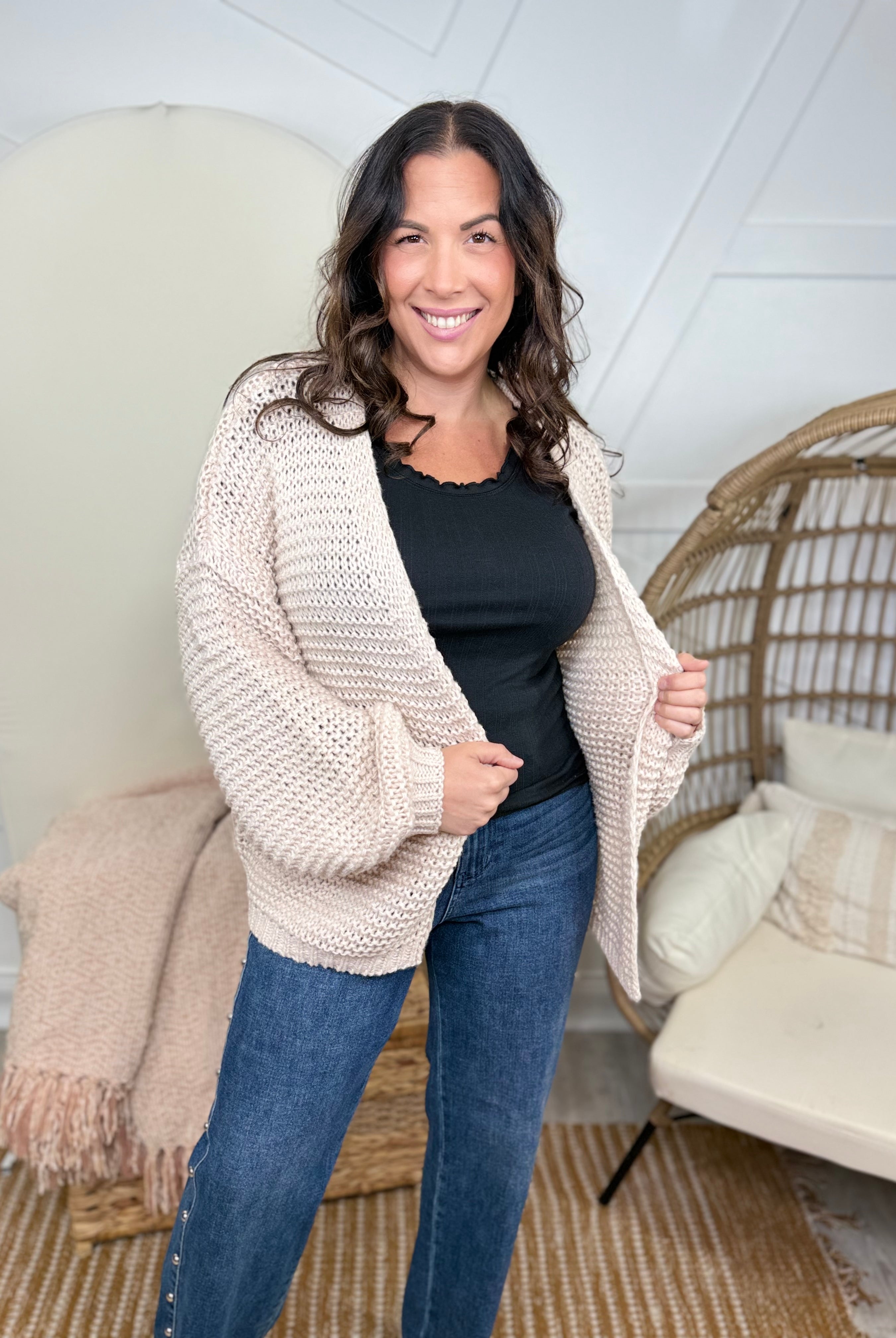 Give It To Me Cardigan-220 Cardigans/ Kimonos-Miracle-Heathered Boho Boutique, Women's Fashion and Accessories in Palmetto, FL