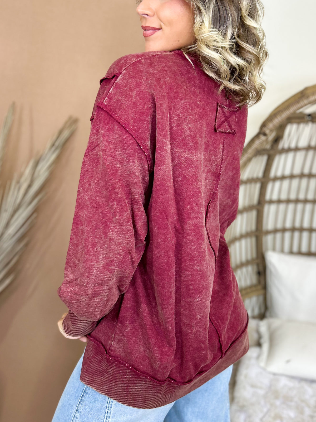 Cozy Shores Pullover-120 LONG SLEEVE TOPS-ZENANA-Heathered Boho Boutique, Women's Fashion and Accessories in Palmetto, FL