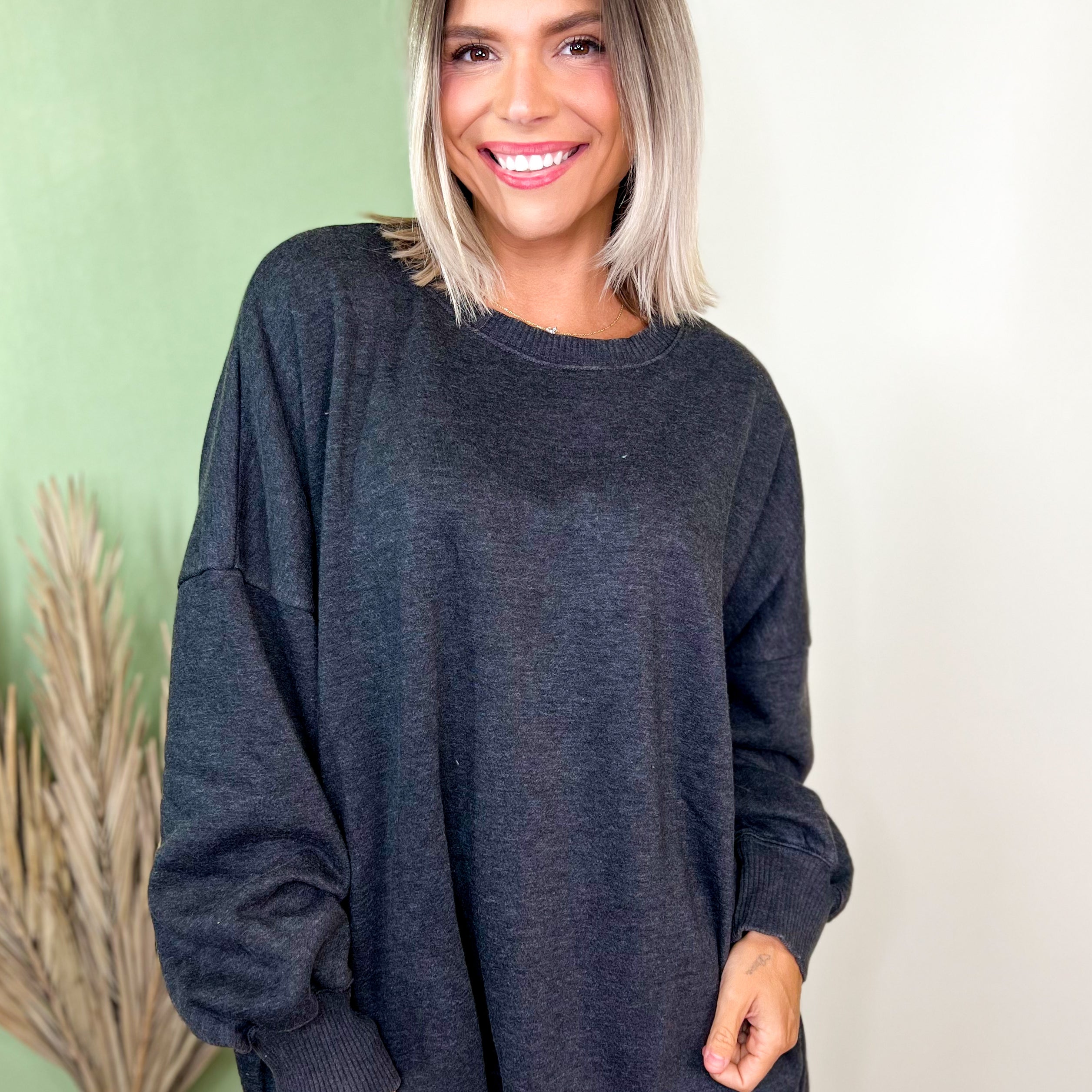 Restock: Picked Just for You Pullover-120 LONG SLEEVE TOPS-ZENANA-Heathered Boho Boutique, Women's Fashion and Accessories in Palmetto, FL