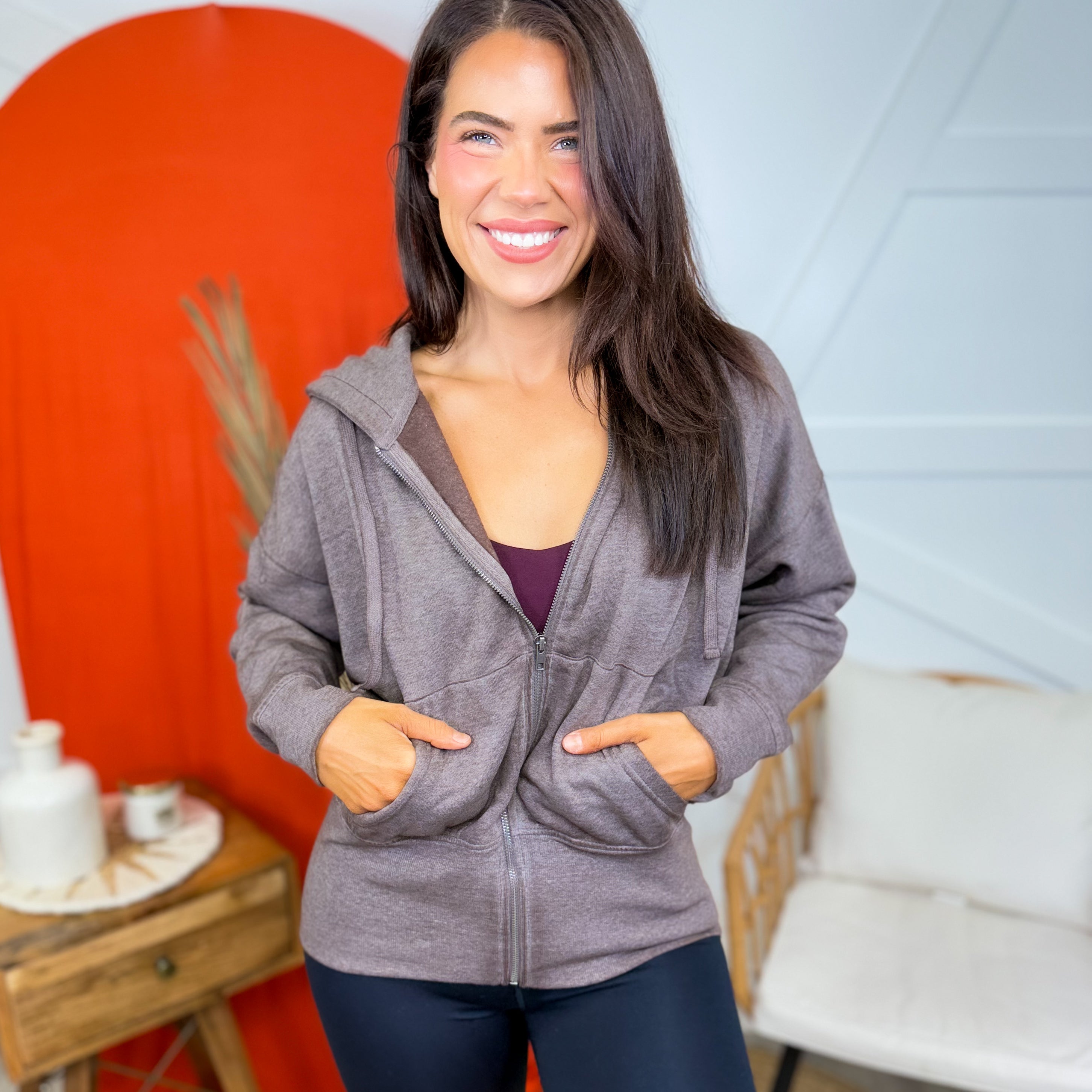 RESTOCK: Cozy Fleece Hoodie-210 Hoodies-Mono B-Heathered Boho Boutique, Women's Fashion and Accessories in Palmetto, FL