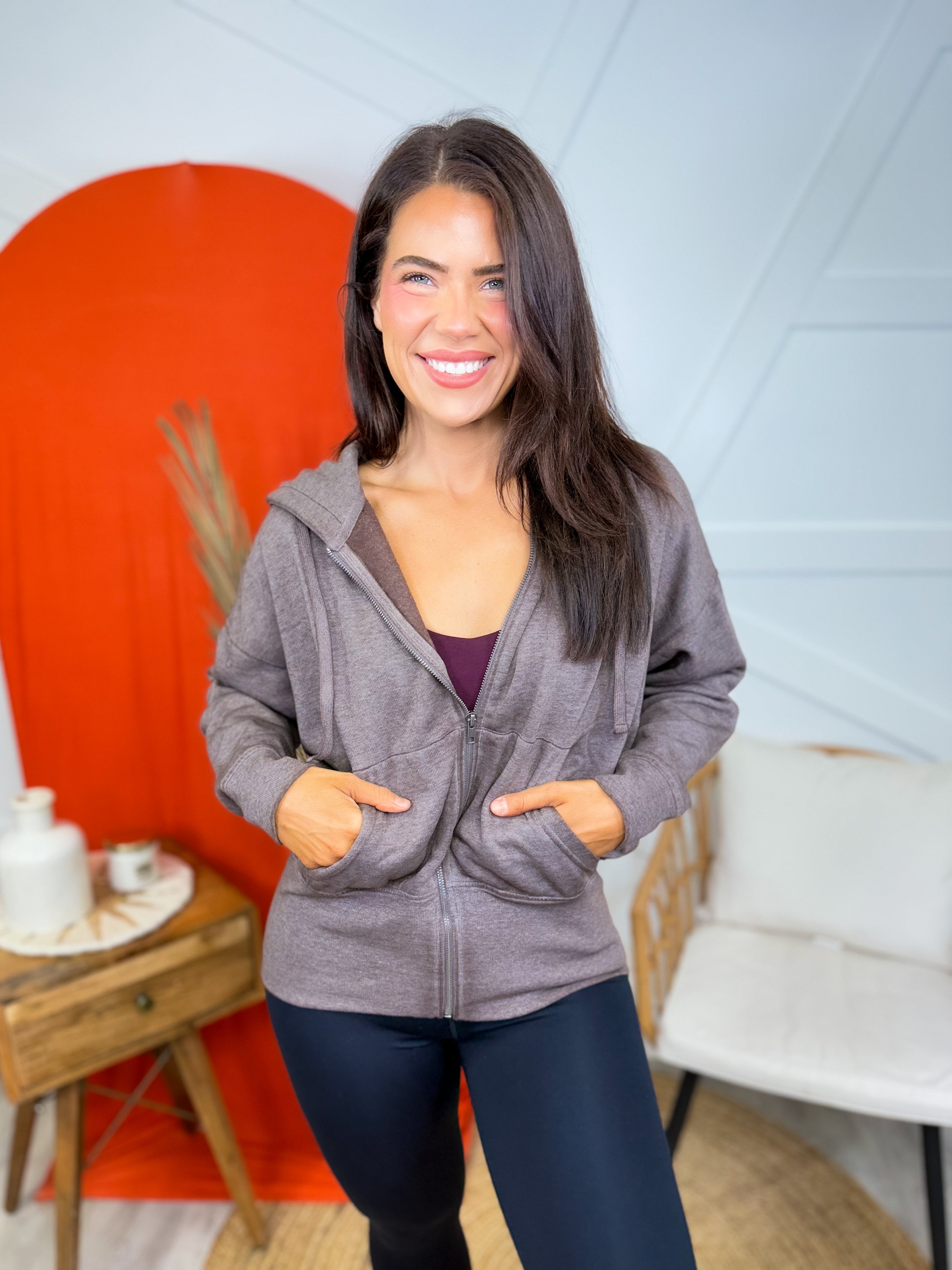 RESTOCK: Cozy Fleece Hoodie-210 Hoodies-Mono B-Heathered Boho Boutique, Women's Fashion and Accessories in Palmetto, FL