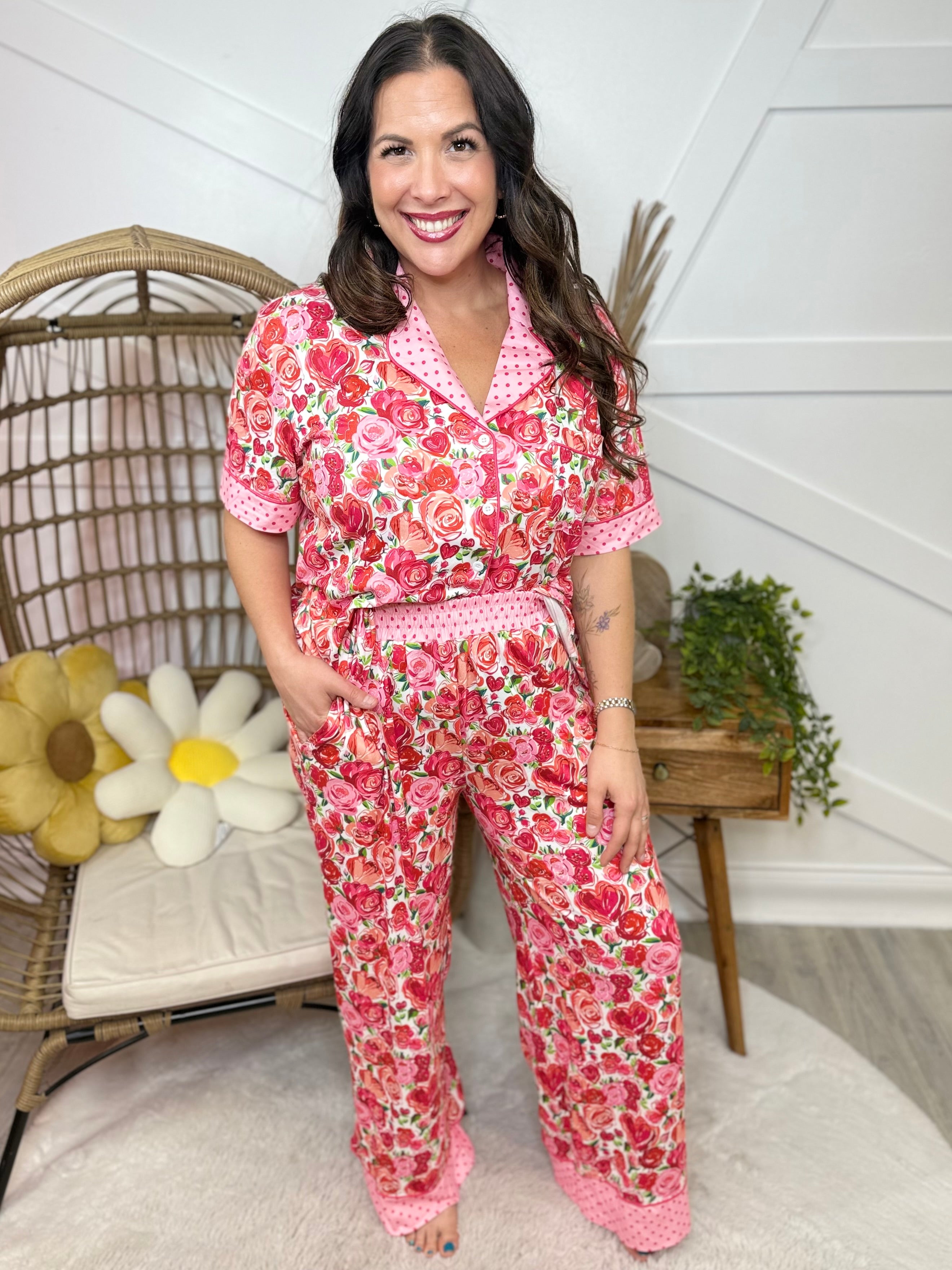 Love Luxe PJ Set-240 ACTIVEWEAR/SETS-Blakeley-Heathered Boho Boutique, Women's Fashion and Accessories in Palmetto, FL