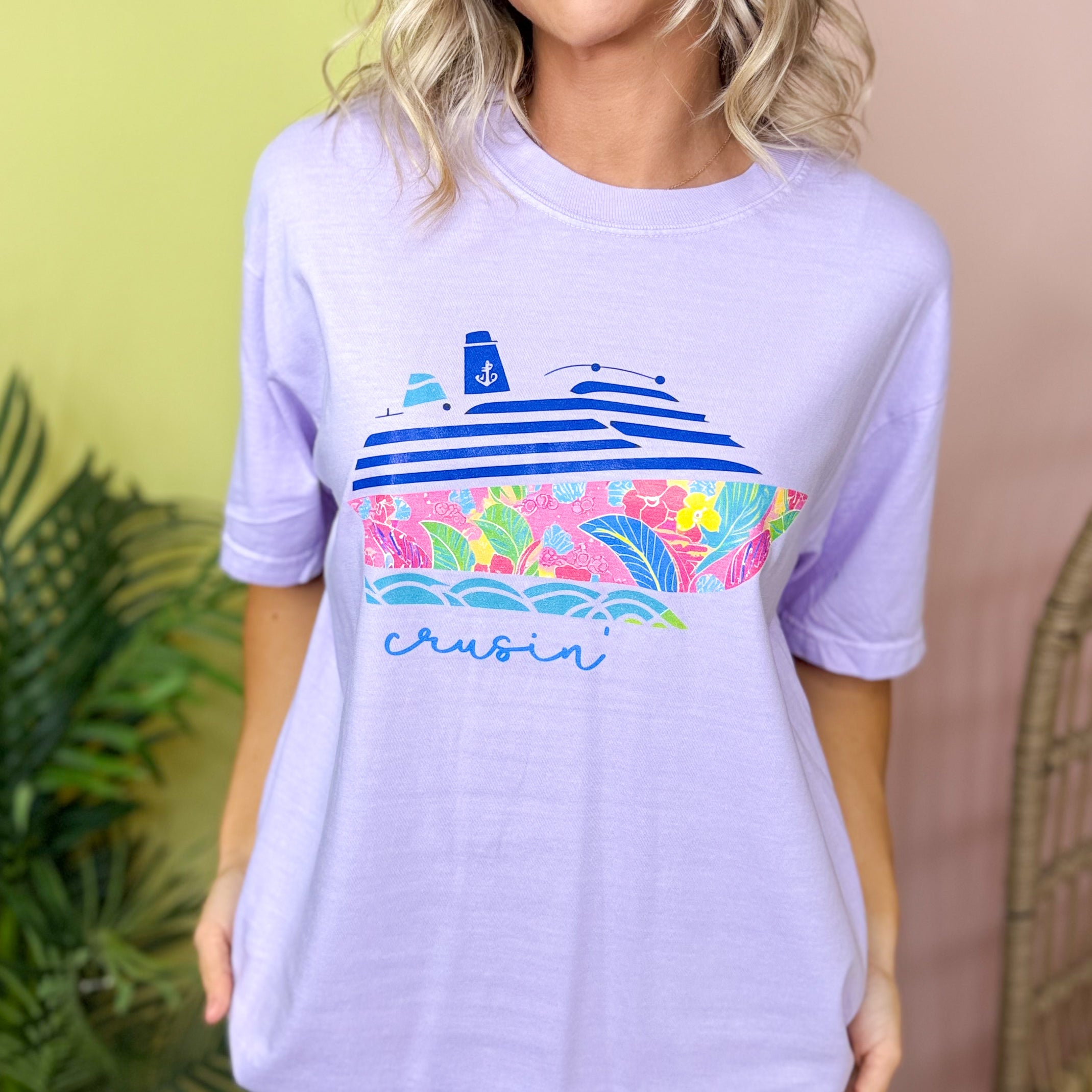 Crusin' Graphic Tee-130 Graphic Tees-Heathered Boho-Heathered Boho Boutique, Women's Fashion and Accessories in Palmetto, FL