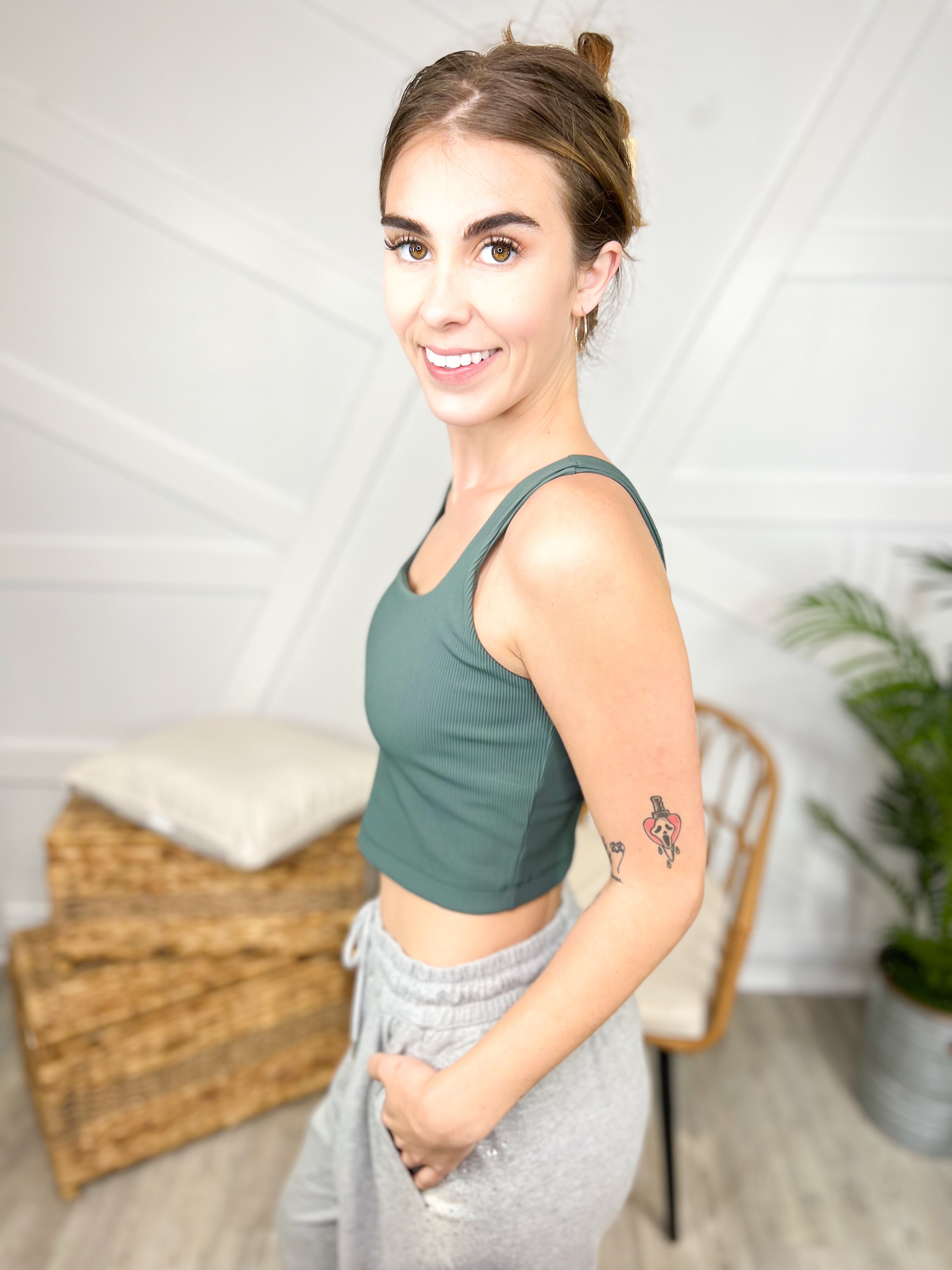 Restock: Team Player Ribbed Brami Top-100 Tank/Crop Tops-Rae Mode-Heathered Boho Boutique, Women's Fashion and Accessories in Palmetto, FL