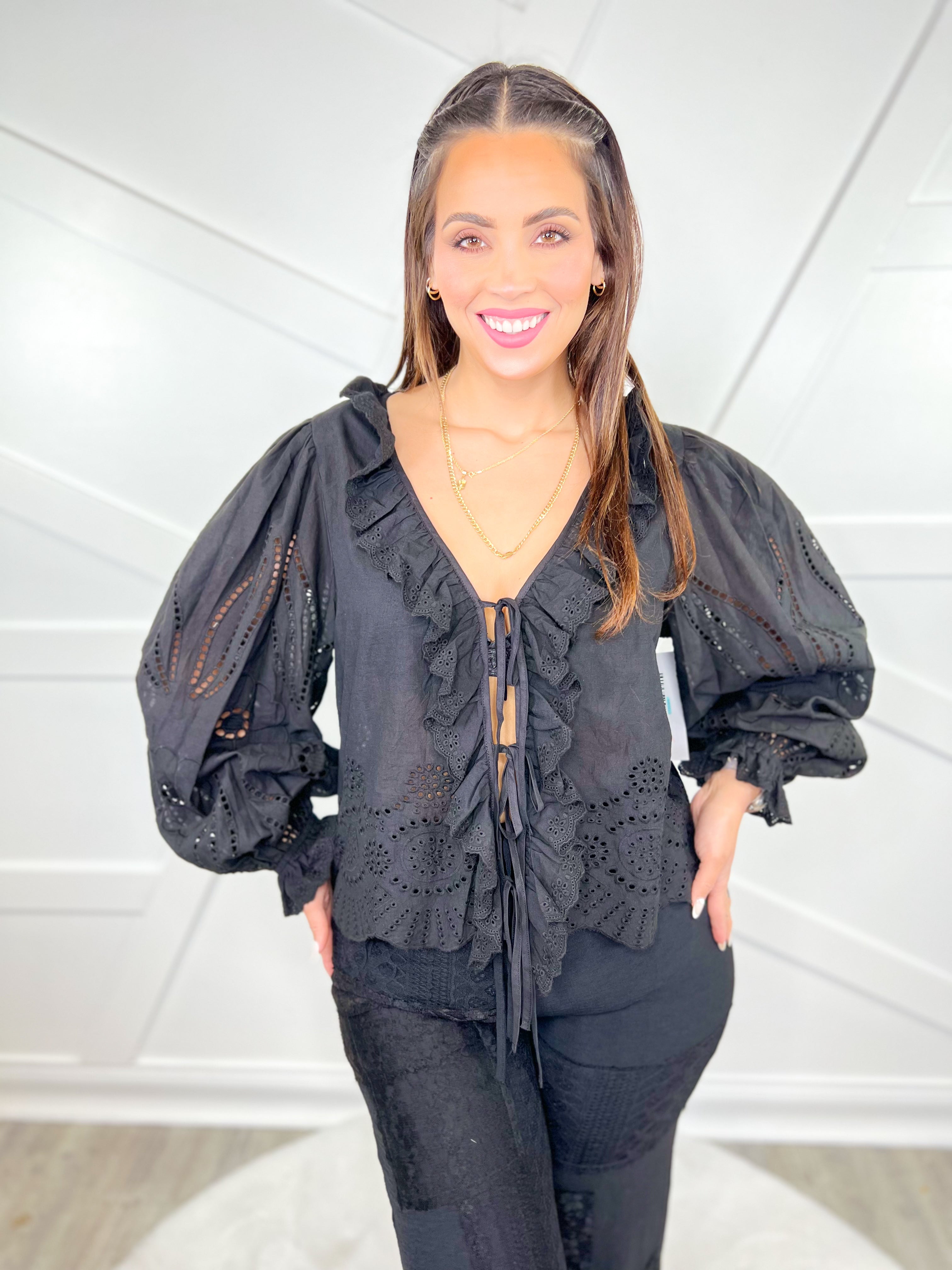 Love Story Blouse Top-120 LONG SLEEVE TOPS-Camellia-Heathered Boho Boutique, Women's Fashion and Accessories in Palmetto, FL