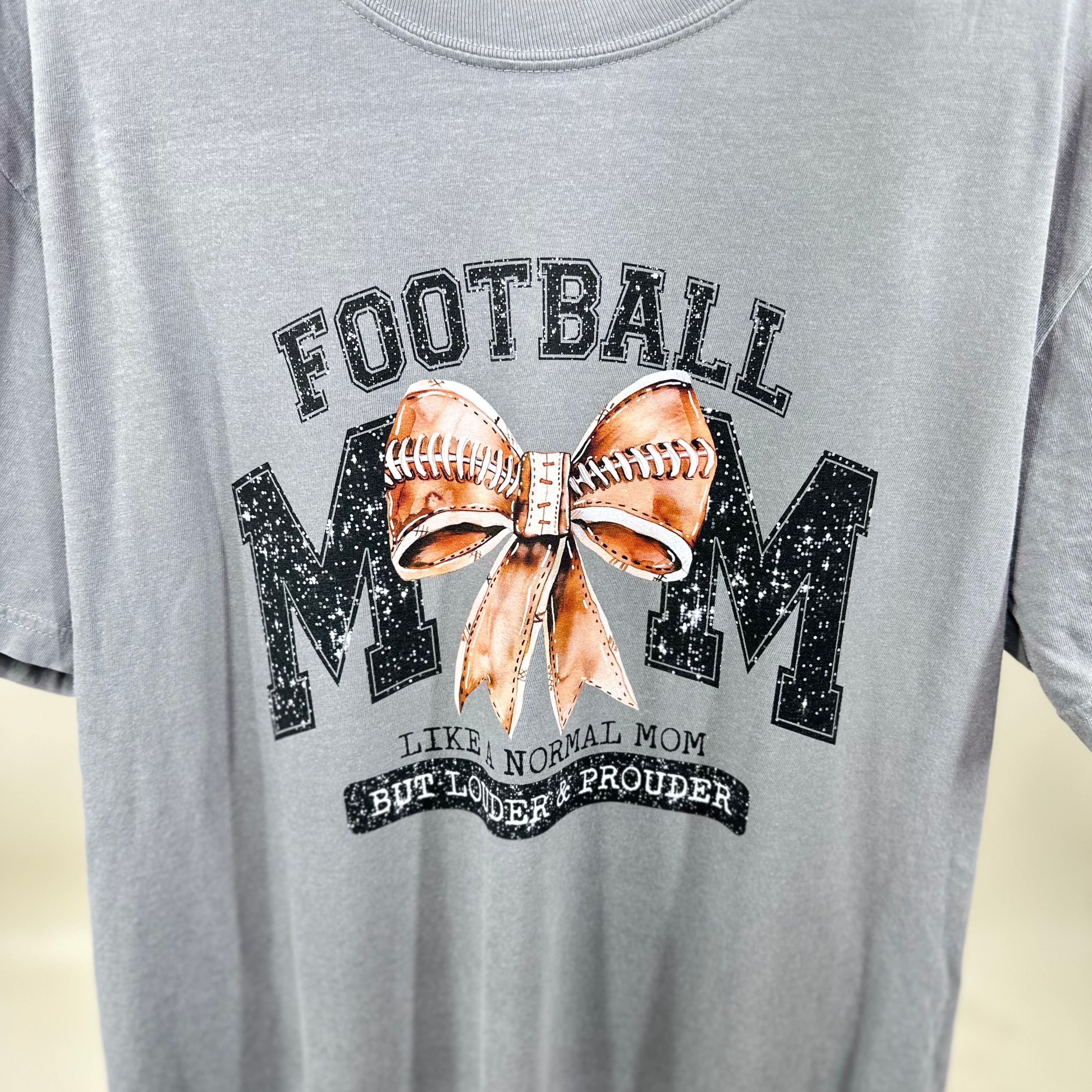 Football Mom Graphic Tee-130 Graphic Tees-Heathered Boho-Heathered Boho Boutique, Women's Fashion and Accessories in Palmetto, FL