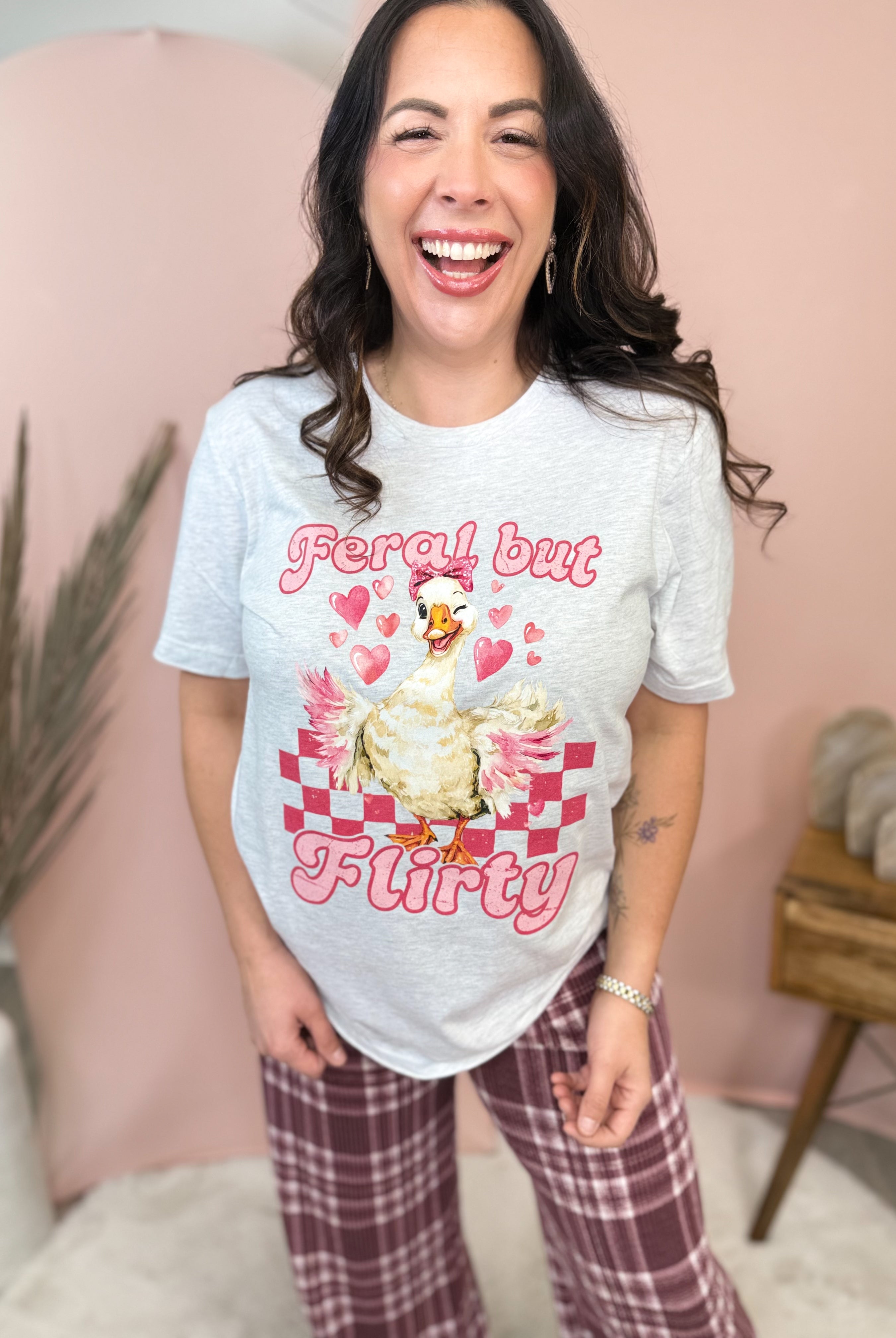 Feral But Flirty Graphic Tee-130 Graphic Tees-Heathered Boho-Heathered Boho Boutique, Women's Fashion and Accessories in Palmetto, FL