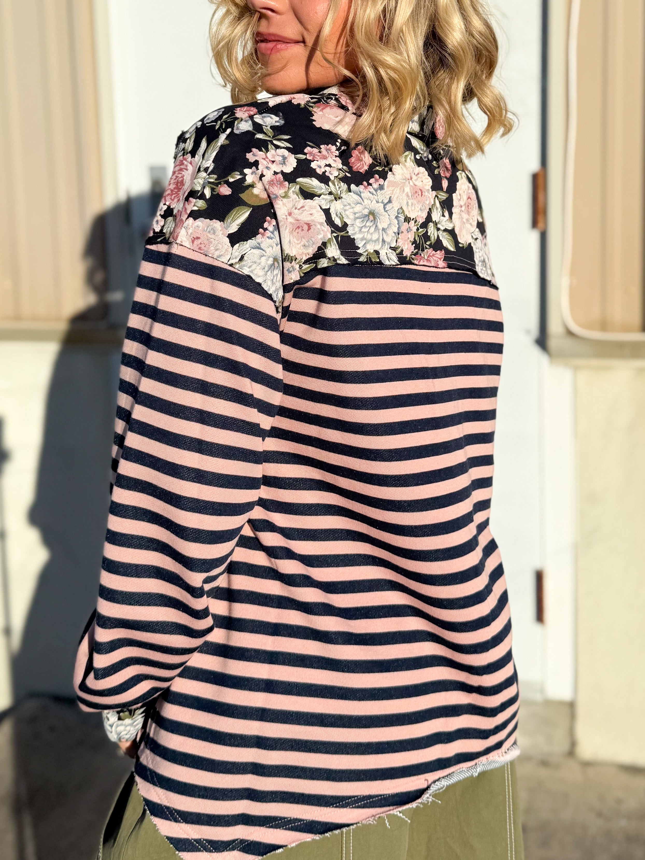 Cottage Cozy Top-120 Long Sleeve Tops-Davi & Dani-Heathered Boho Boutique, Women's Fashion and Accessories in Palmetto, FL