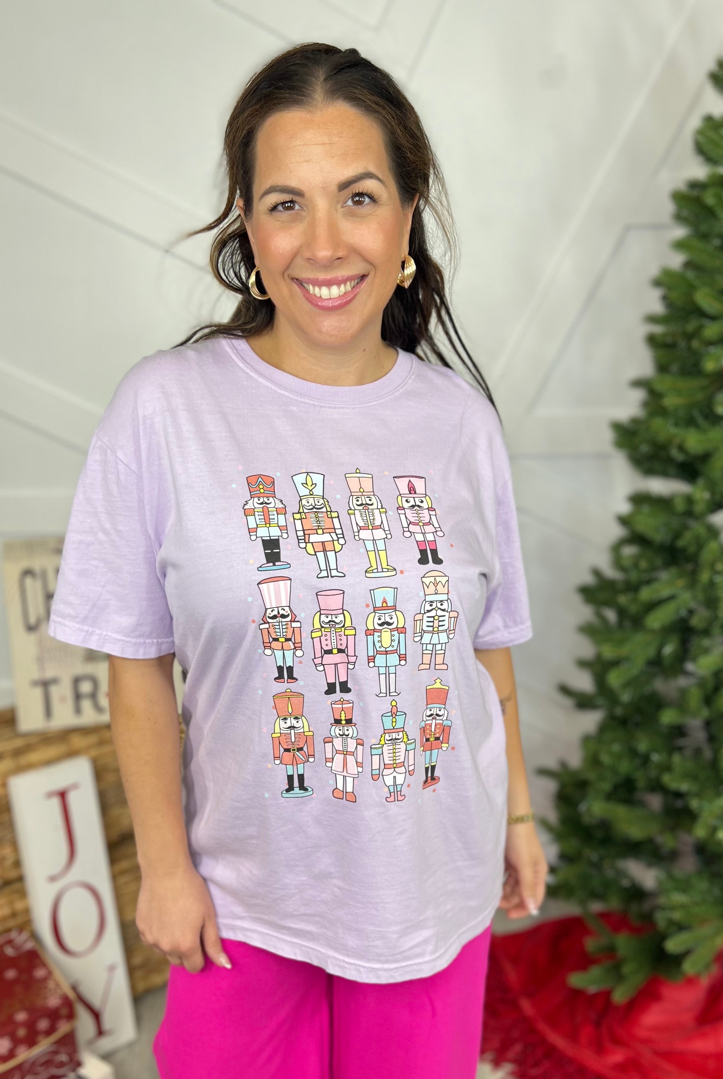 Multi Christmas Nutcracker Graphic Tee-130 Graphic Tees-Heathered Boho-Heathered Boho Boutique, Women's Fashion and Accessories in Palmetto, FL