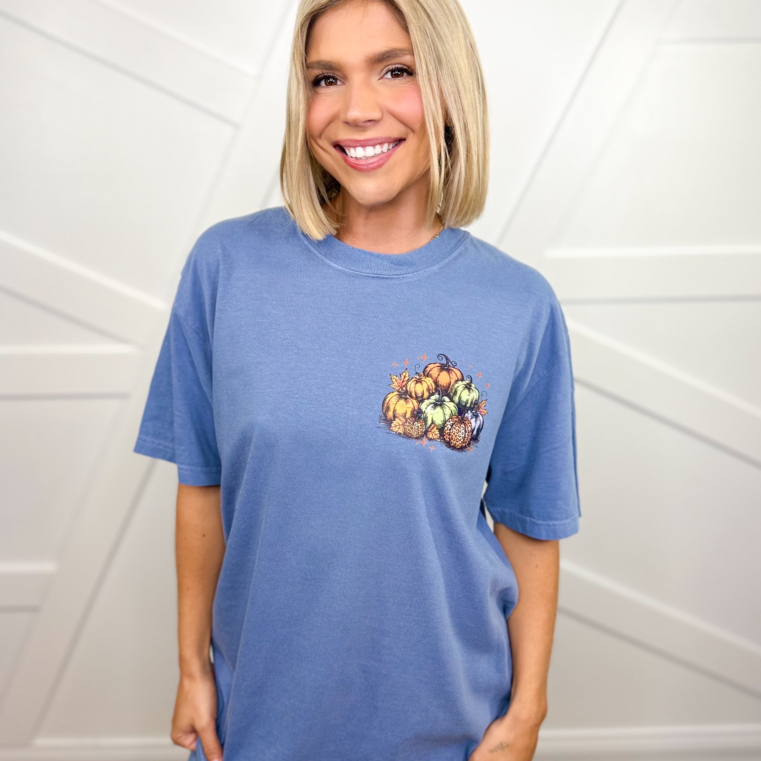 Farm Fresh Pumpkins Graphic Tee-120 Long Sleeve Tops-Heathered Boho-Heathered Boho Boutique, Women's Fashion and Accessories in Palmetto, FL