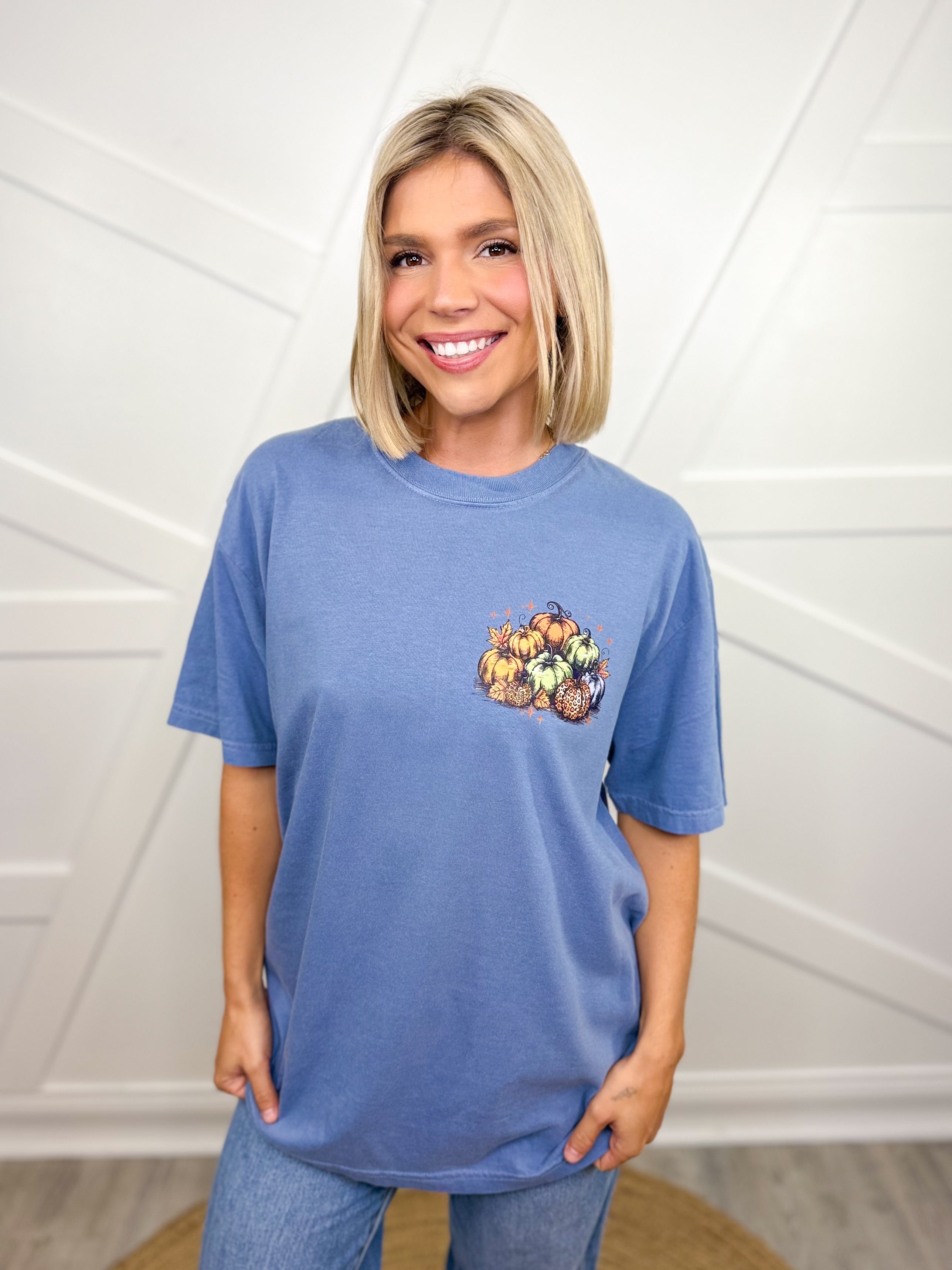 Farm Fresh Pumpkins Graphic Tee-120 Long Sleeve Tops-Heathered Boho-Heathered Boho Boutique, Women's Fashion and Accessories in Palmetto, FL