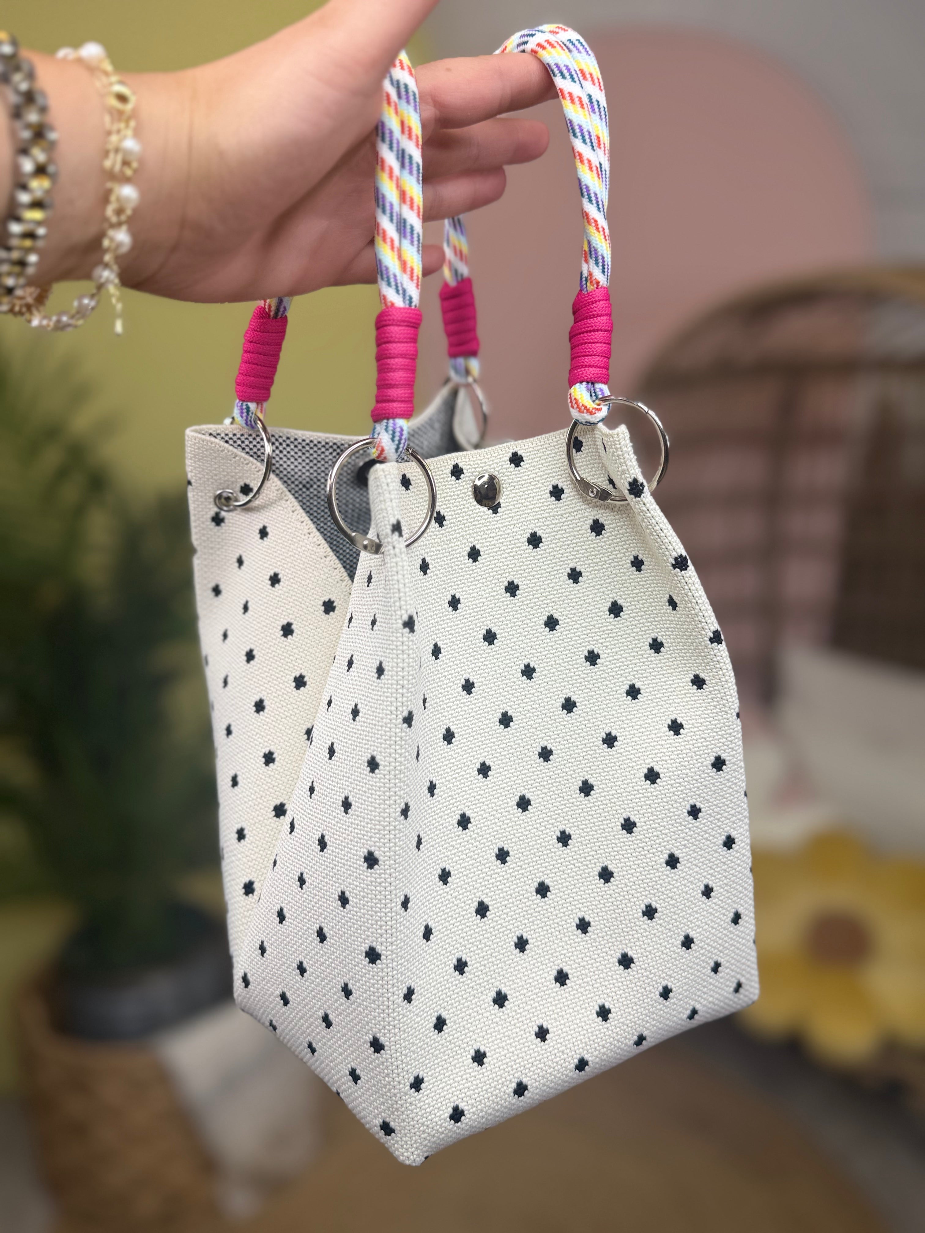 Dotted Up Bucket Bag-320 Bags-Zenana-Heathered Boho Boutique, Women's Fashion and Accessories in Palmetto, FL