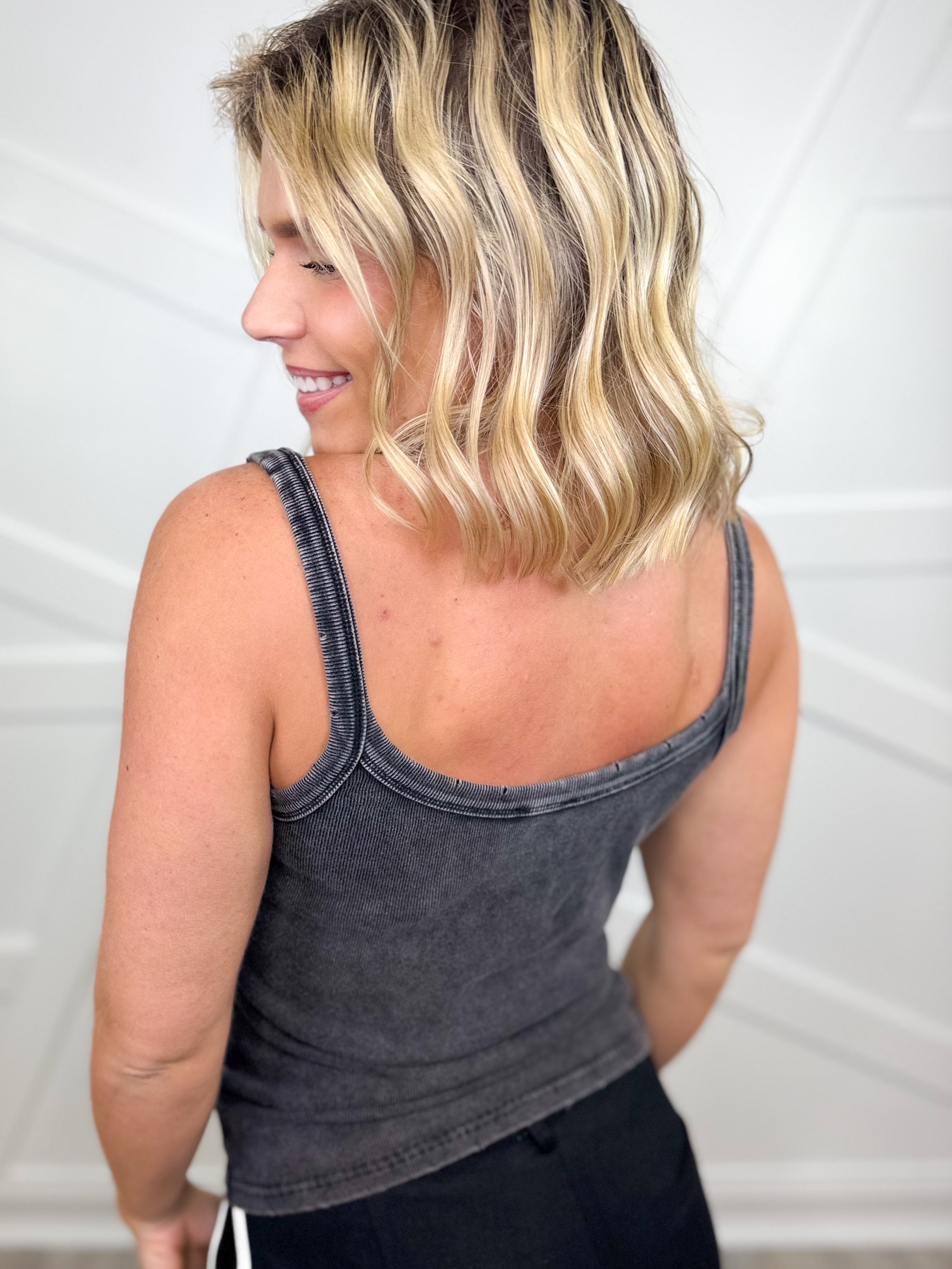 Side Quest Tank Top-100 Tank/Crop Tops-White Birch-Heathered Boho Boutique, Women's Fashion and Accessories in Palmetto, FL