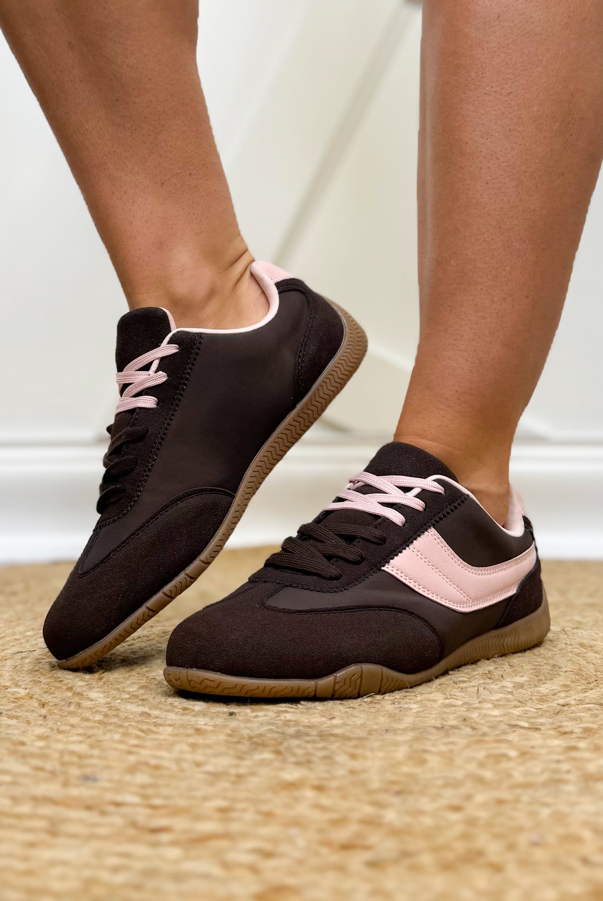 Estella Sneakers - Brown Pink-350 SHOES-Forever Link-Heathered Boho Boutique, Women's Fashion and Accessories in Palmetto, FL