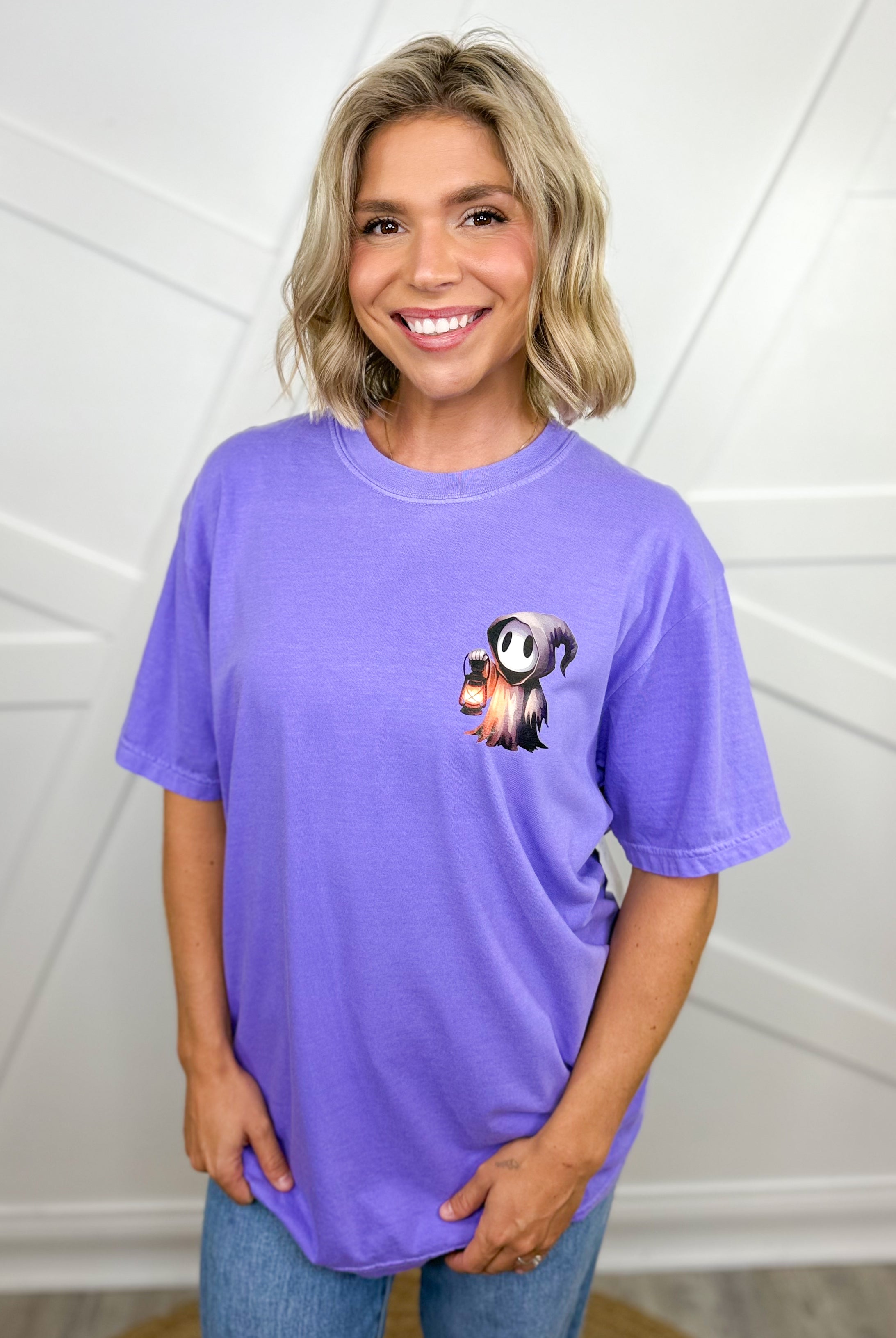 Custom HB Halloween 2025 Graphic Tee-Violet-130 Graphic Tees-Heathered Boho-Heathered Boho Boutique, Women's Fashion and Accessories in Palmetto, FL