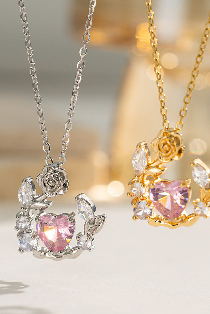 Blush & Bloom Heart Necklace-310 JEWELRY-NIHAO JEWELRY-Heathered Boho Boutique, Women's Fashion and Accessories in Palmetto, FL