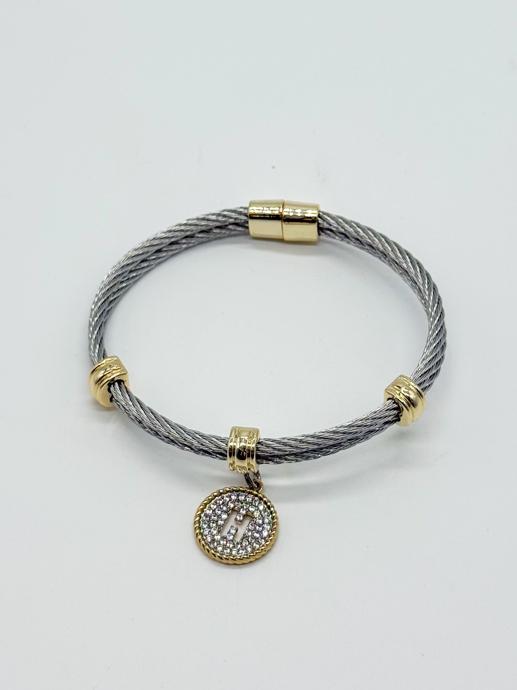 Initial Wire Bracelet-310 Jewelry-Millenx Accessories, LLC.-Heathered Boho Boutique, Women's Fashion and Accessories in Palmetto, FL