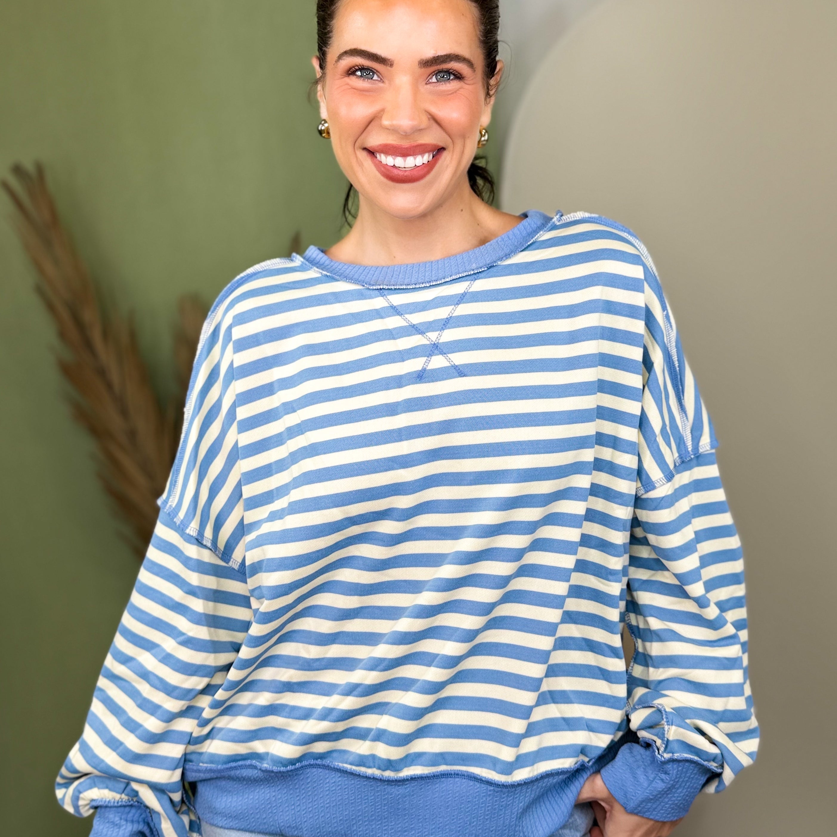 Salt Air Striped Sweater-120 LONG SLEEVE TOPS-HEIMISH-Heathered Boho Boutique, Women's Fashion and Accessories in Palmetto, FL