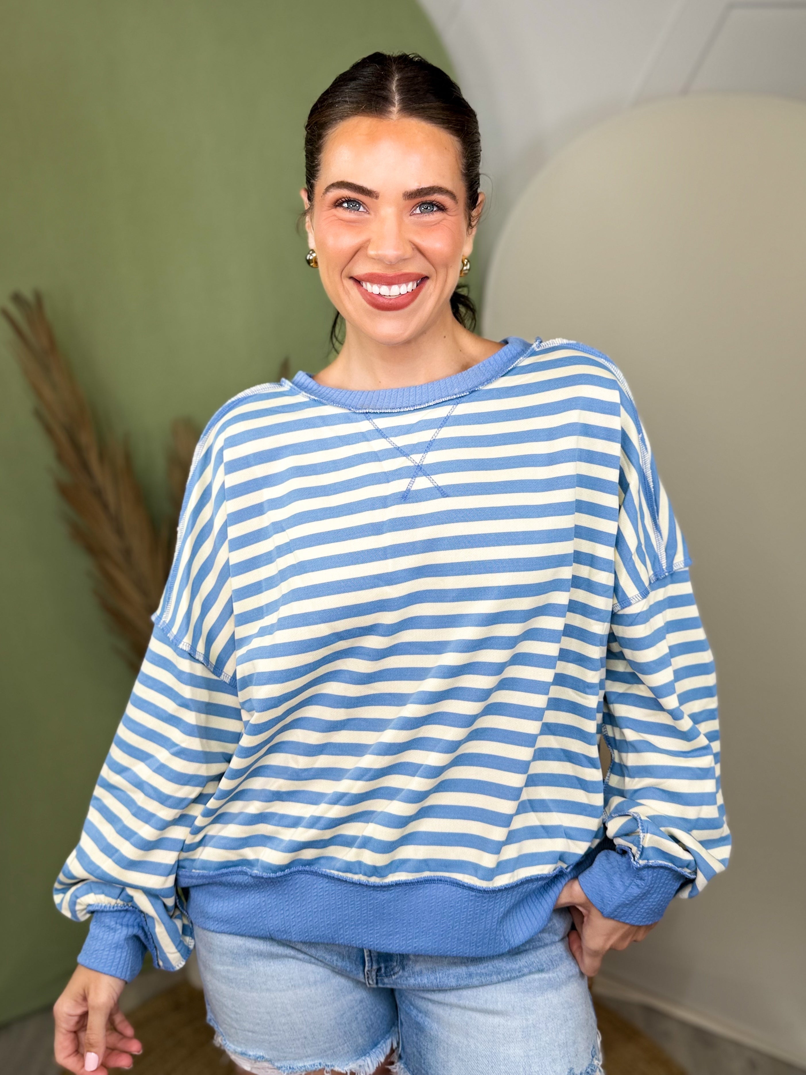 Salt Air Striped Sweater-120 LONG SLEEVE TOPS-HEIMISH-Heathered Boho Boutique, Women's Fashion and Accessories in Palmetto, FL