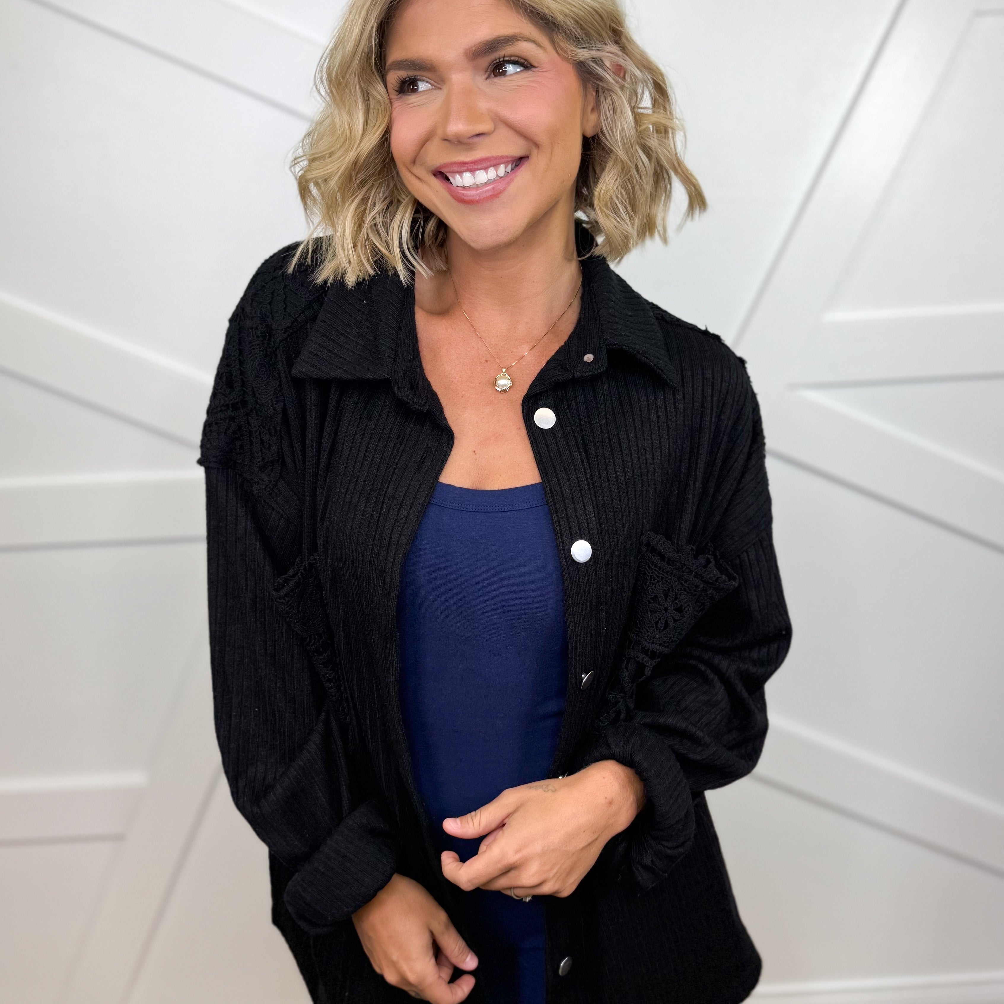 Manhattan Chic Shacket-200 Jackets/Shackets-Davi & Dani-Heathered Boho Boutique, Women's Fashion and Accessories in Palmetto, FL