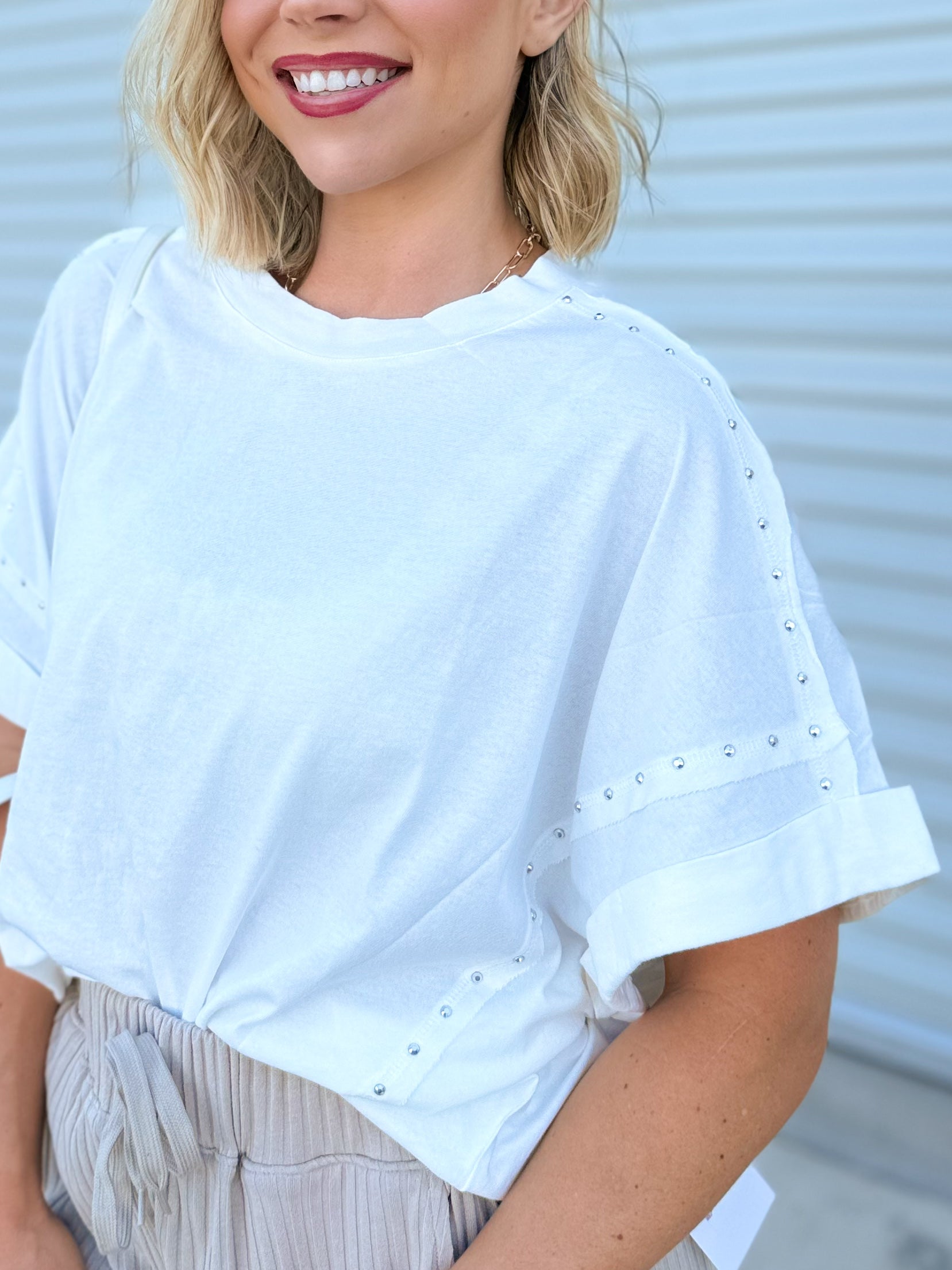 Sweet Talk Top-110 SHORT SLEEVE TOP-White Birch-Heathered Boho Boutique, Women's Fashion and Accessories in Palmetto, FL