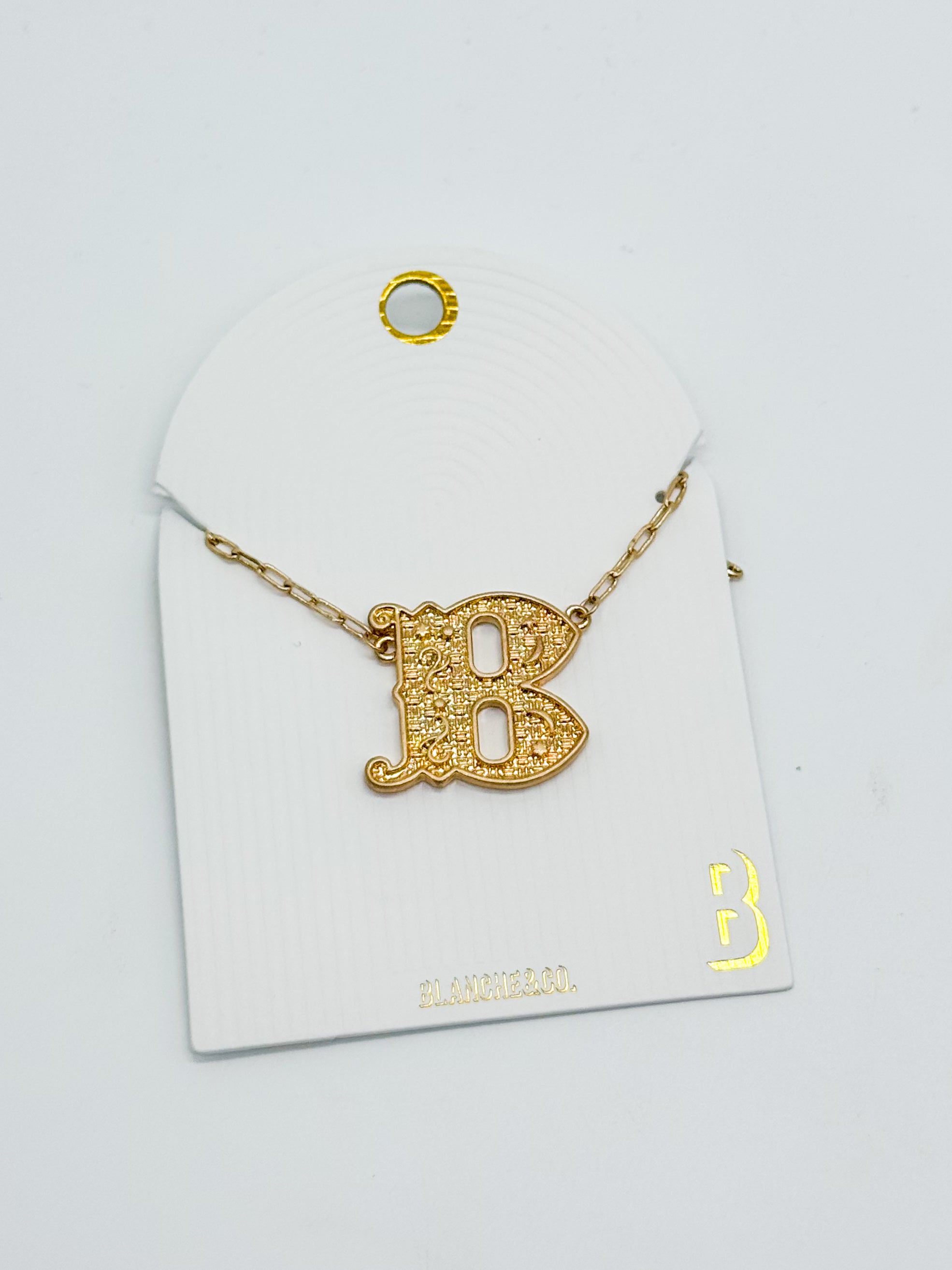 Western Font Initial Necklace-310 Jewelry-Blanche Design Co.-Heathered Boho Boutique, Women's Fashion and Accessories in Palmetto, FL