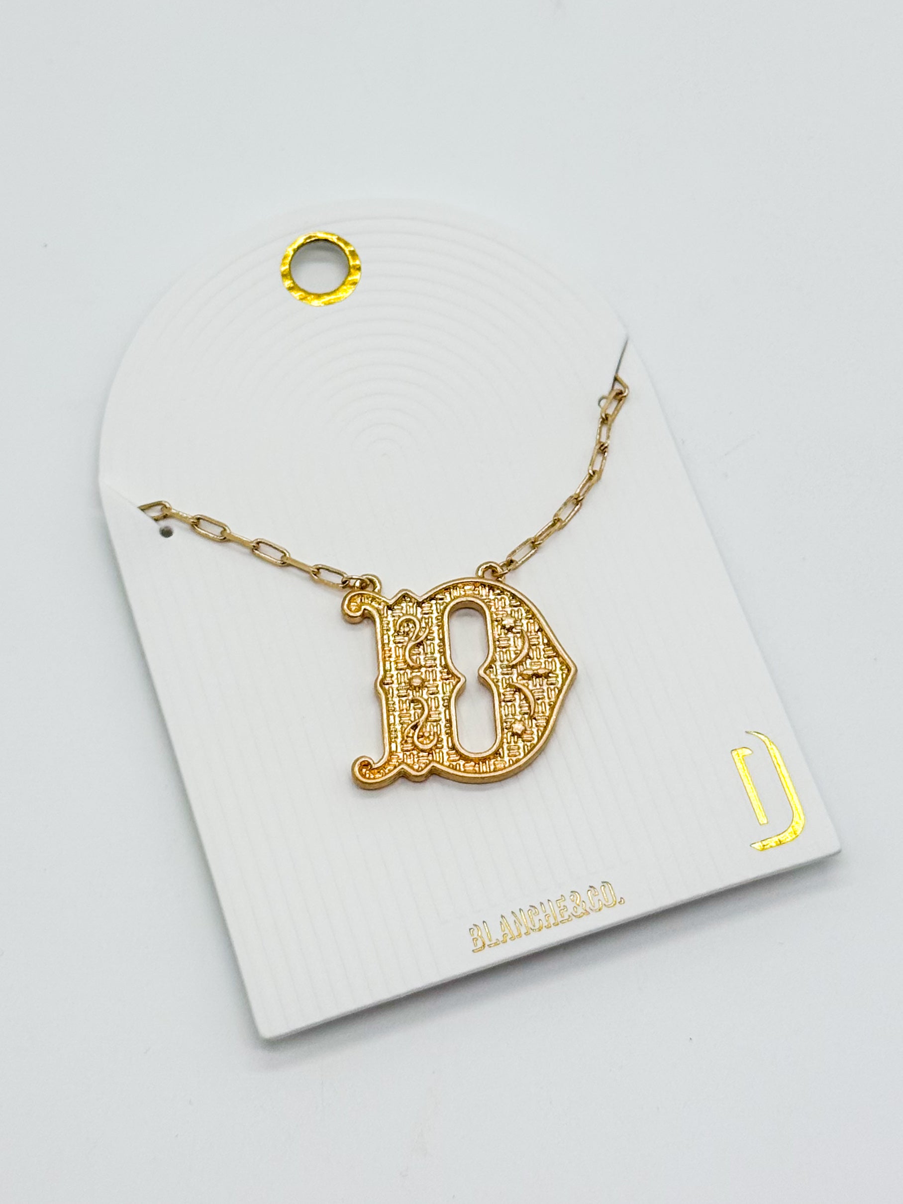 Western Font Initial Necklace-310 Jewelry-Blanche Design Co.-Heathered Boho Boutique, Women's Fashion and Accessories in Palmetto, FL