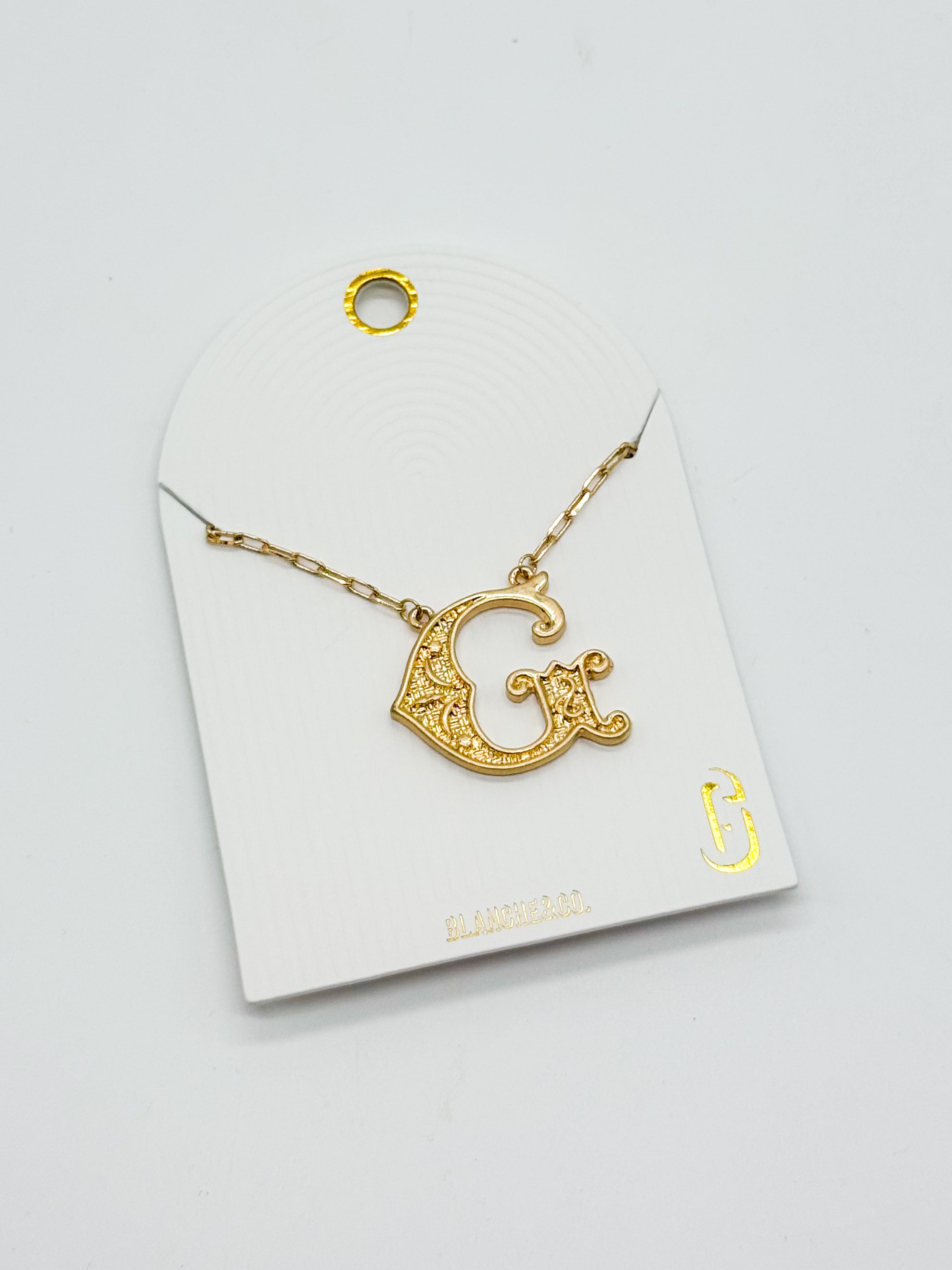 Western Font Initial Necklace-310 Jewelry-Blanche Design Co.-Heathered Boho Boutique, Women's Fashion and Accessories in Palmetto, FL