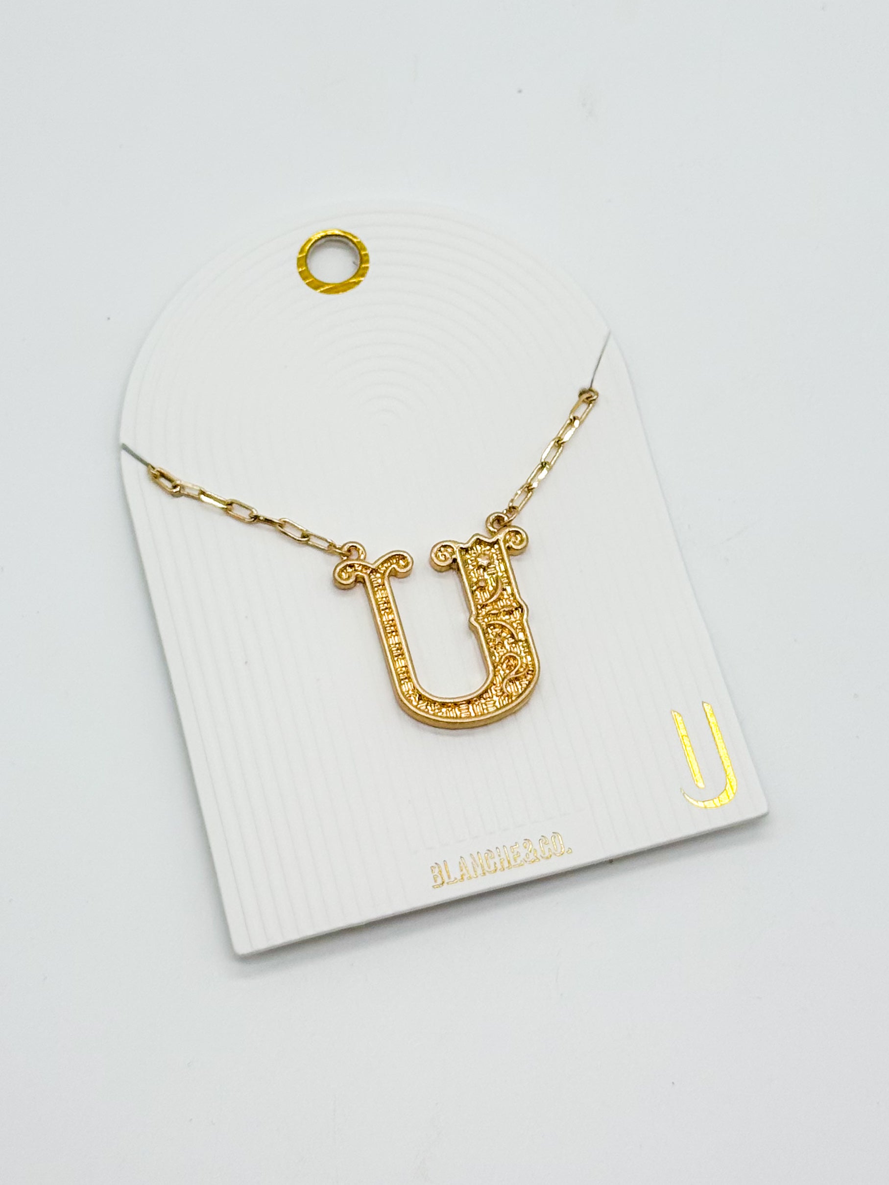 Western Font Initial Necklace-310 Jewelry-Blanche Design Co.-Heathered Boho Boutique, Women's Fashion and Accessories in Palmetto, FL