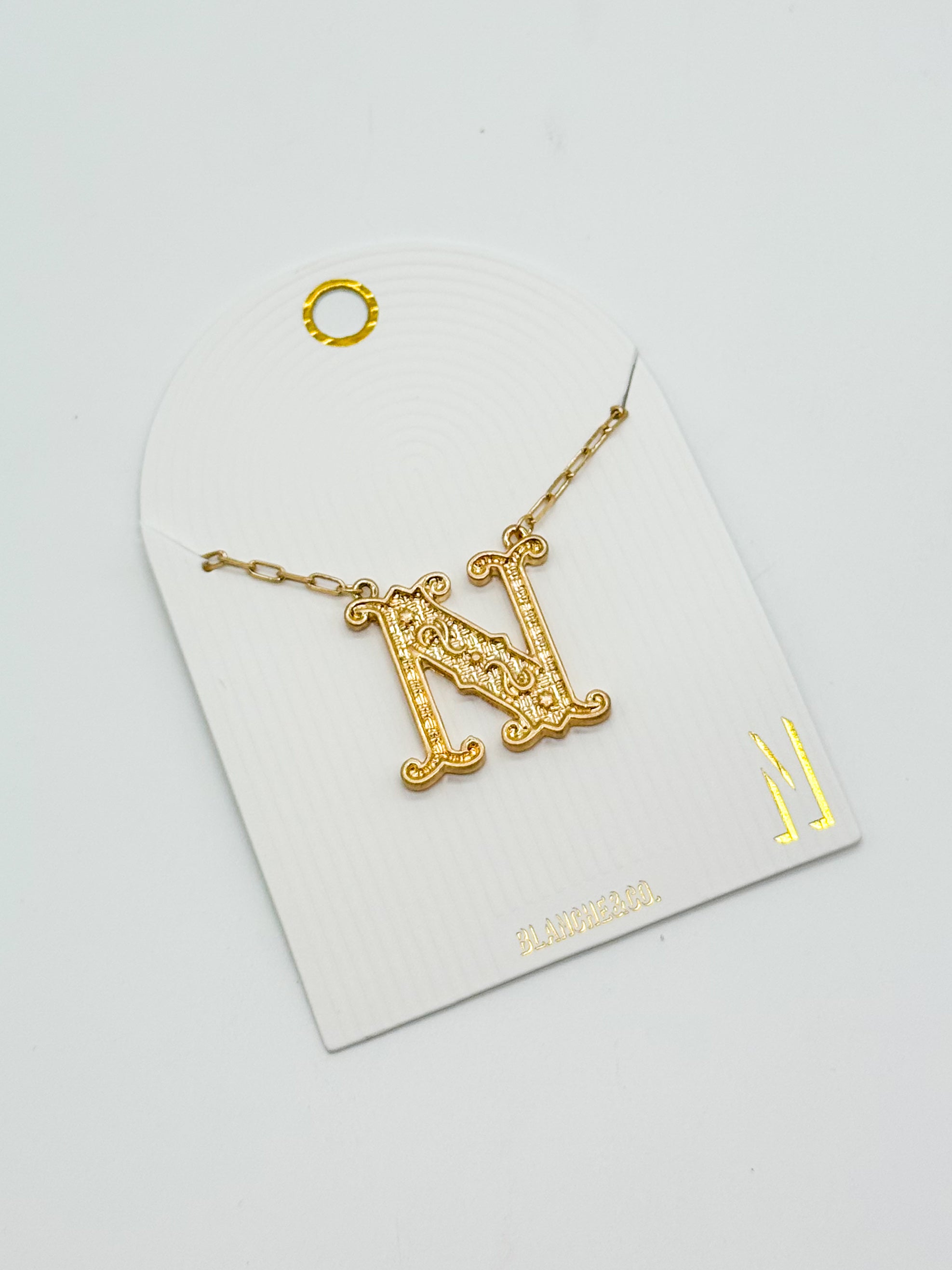 Western Font Initial Necklace-310 Jewelry-Blanche Design Co.-Heathered Boho Boutique, Women's Fashion and Accessories in Palmetto, FL