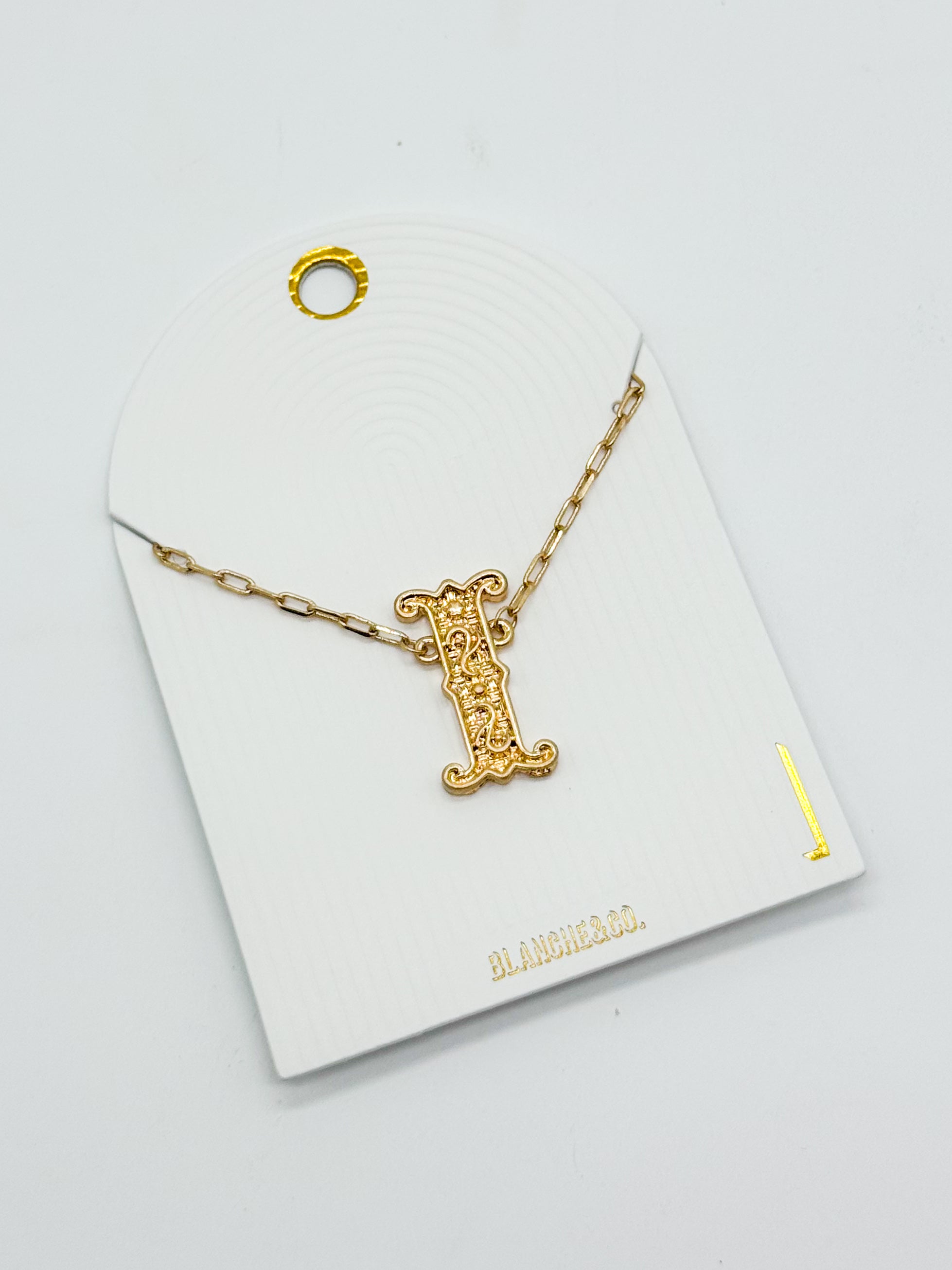 Western Font Initial Necklace-310 Jewelry-Blanche Design Co.-Heathered Boho Boutique, Women's Fashion and Accessories in Palmetto, FL