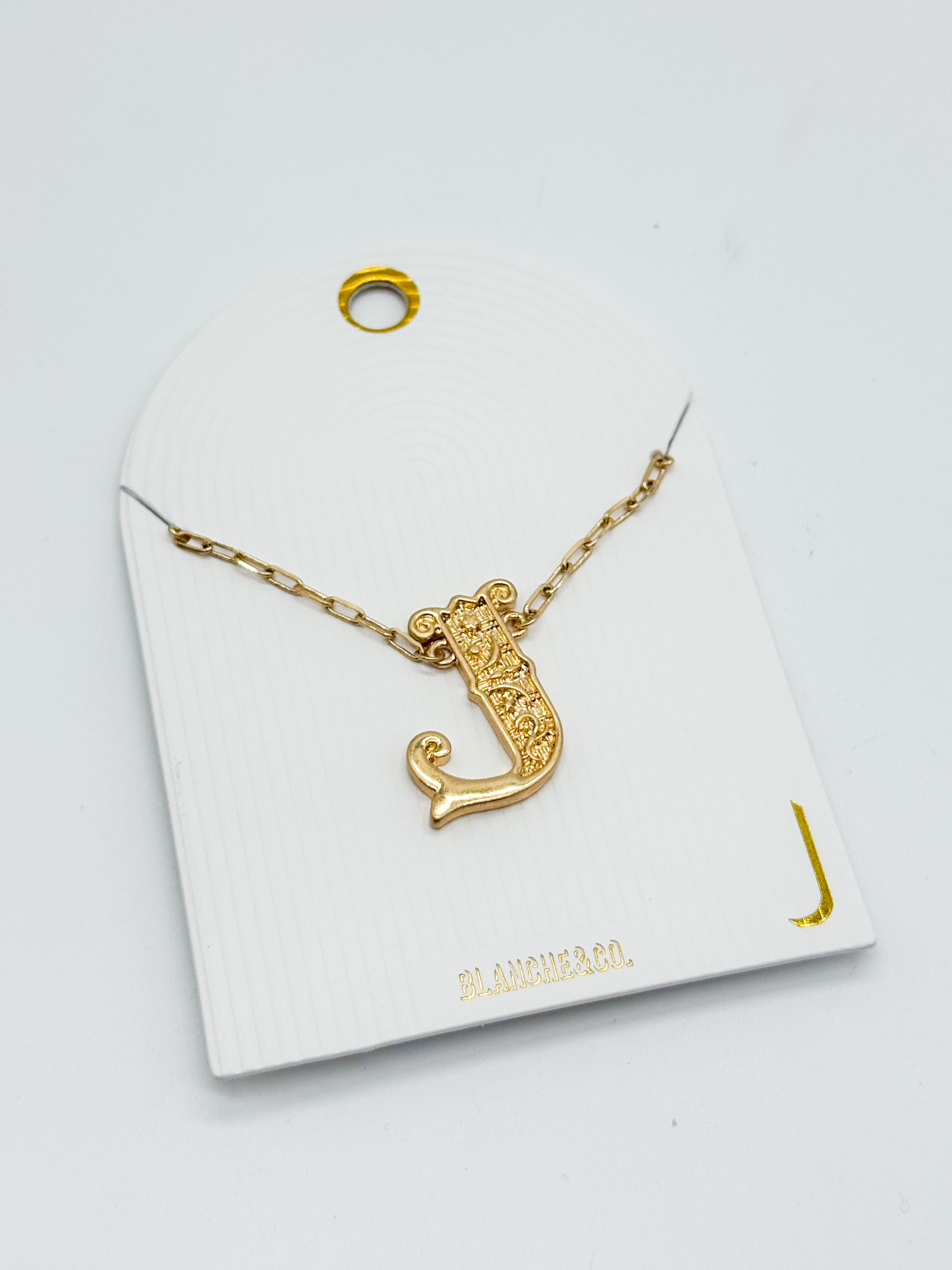 Western Font Initial Necklace-310 Jewelry-Blanche Design Co.-Heathered Boho Boutique, Women's Fashion and Accessories in Palmetto, FL