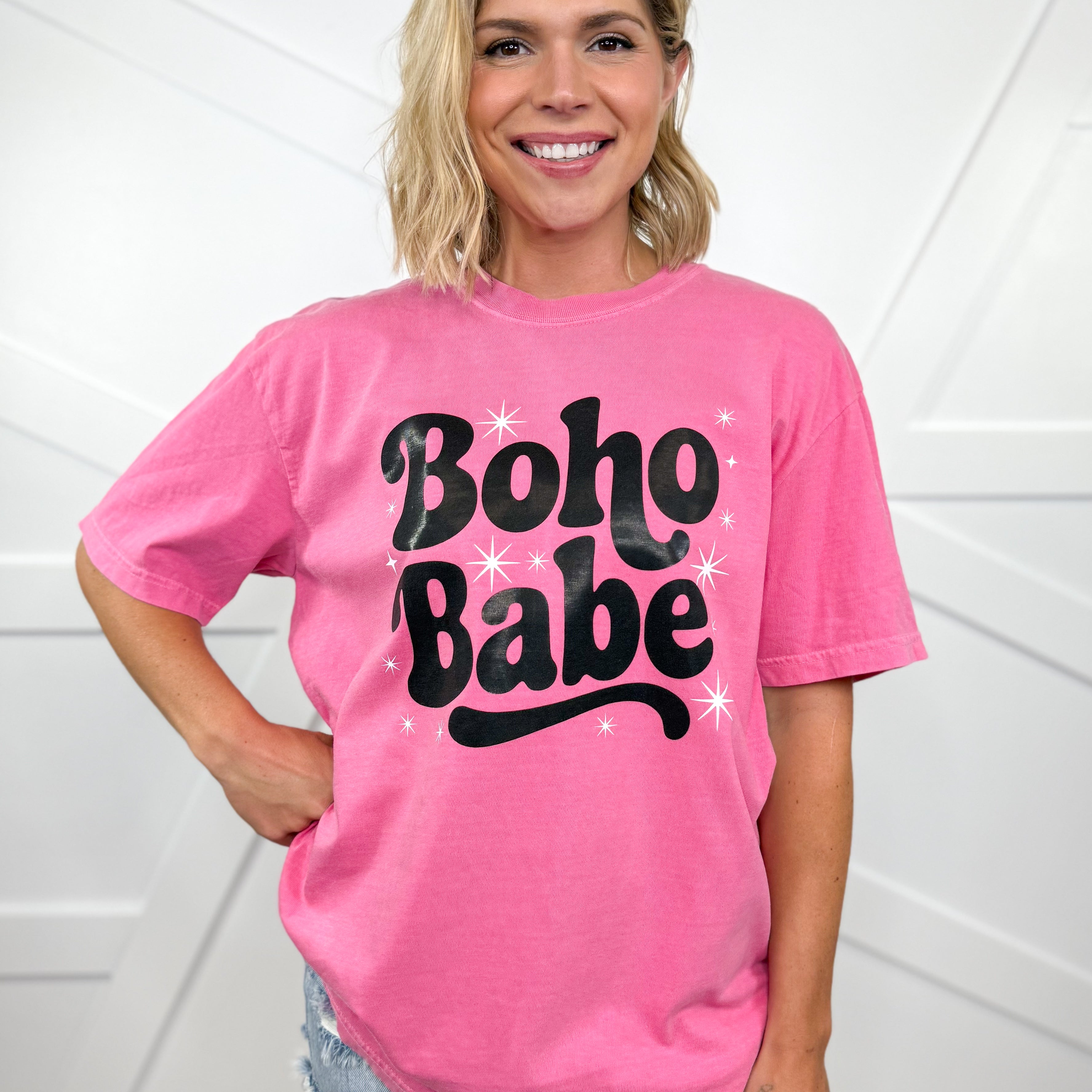 Custom Boho Babes Graphic Tee - Crunchberry-130 Graphic Tees-Heathered Boho-Heathered Boho Boutique, Women's Fashion and Accessories in Palmetto, FL