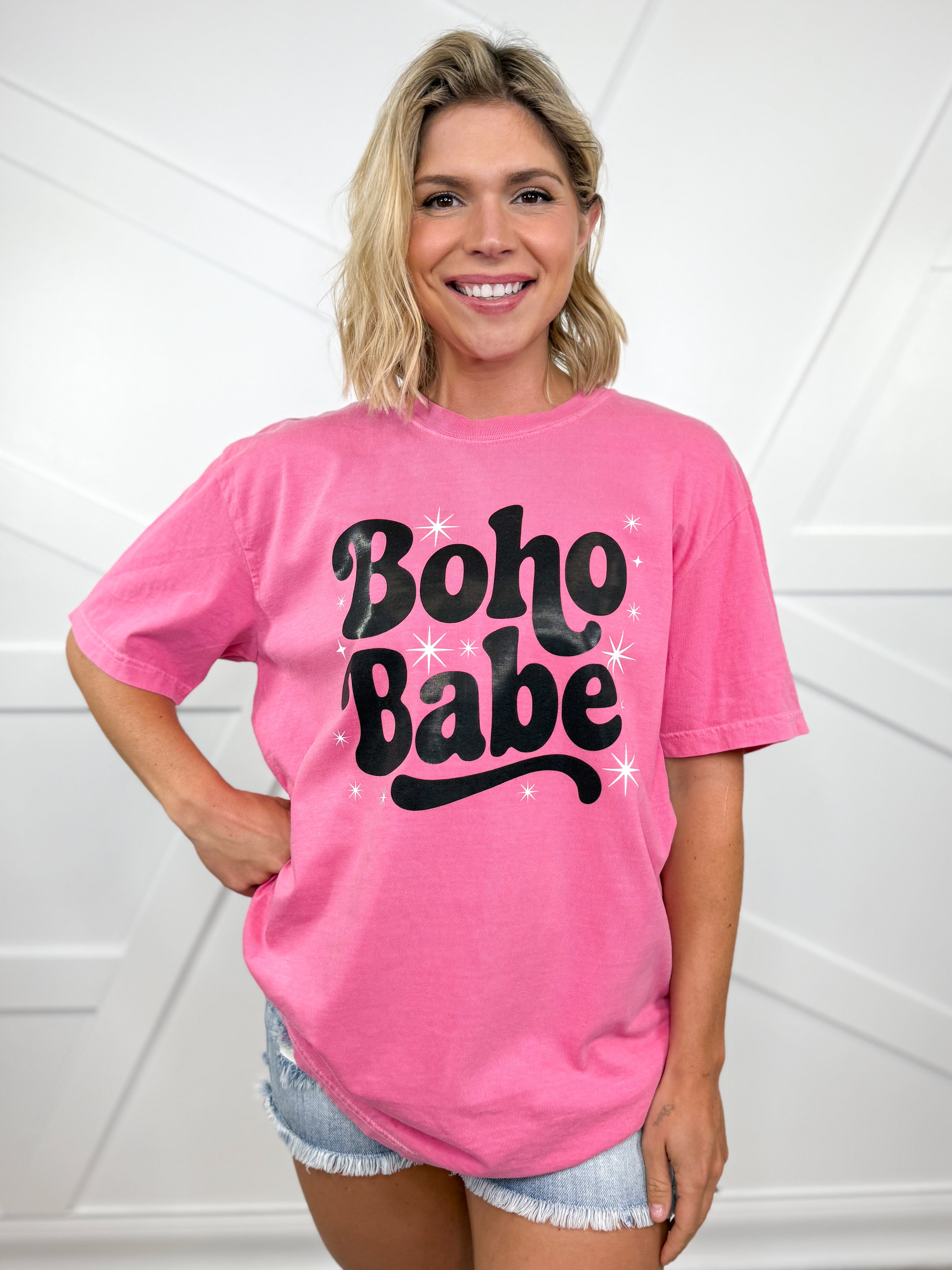 Custom Boho Babes Graphic Tee - Crunchberry-130 Graphic Tees-Heathered Boho-Heathered Boho Boutique, Women's Fashion and Accessories in Palmetto, FL