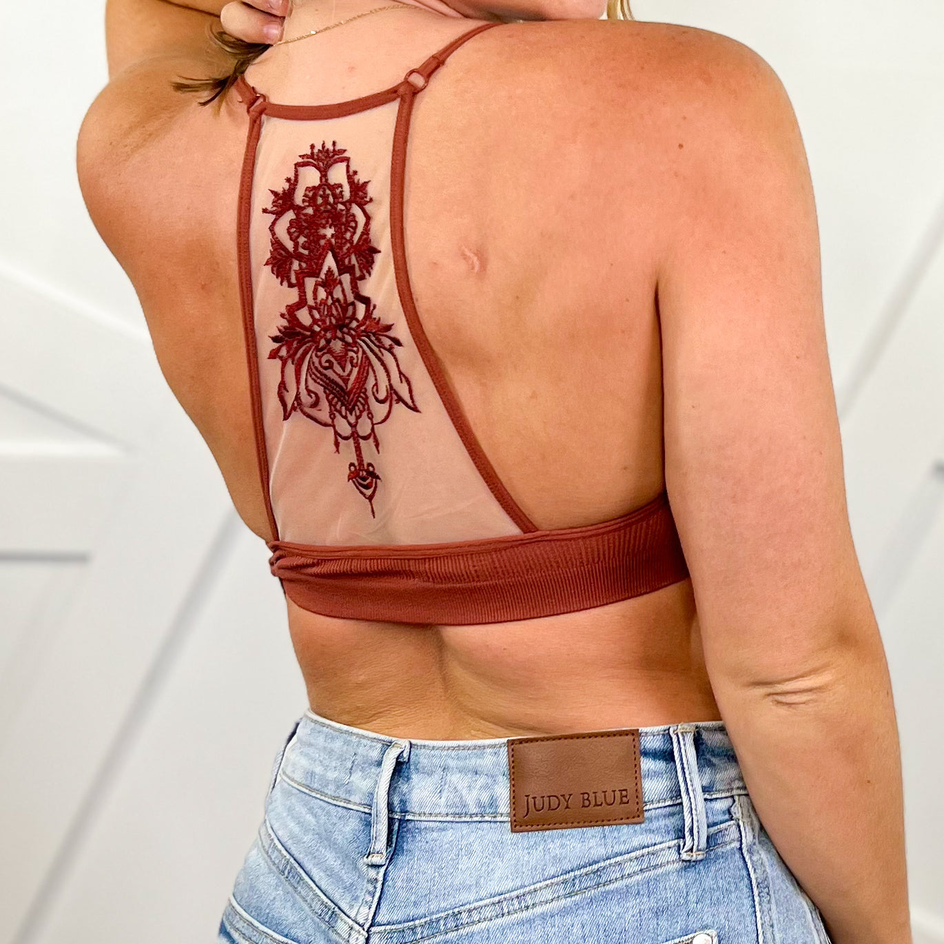 Tattoo Mesh Bralette-140 Body Suits/ Intimates-Leto-Heathered Boho Boutique, Women's Fashion and Accessories in Palmetto, FL