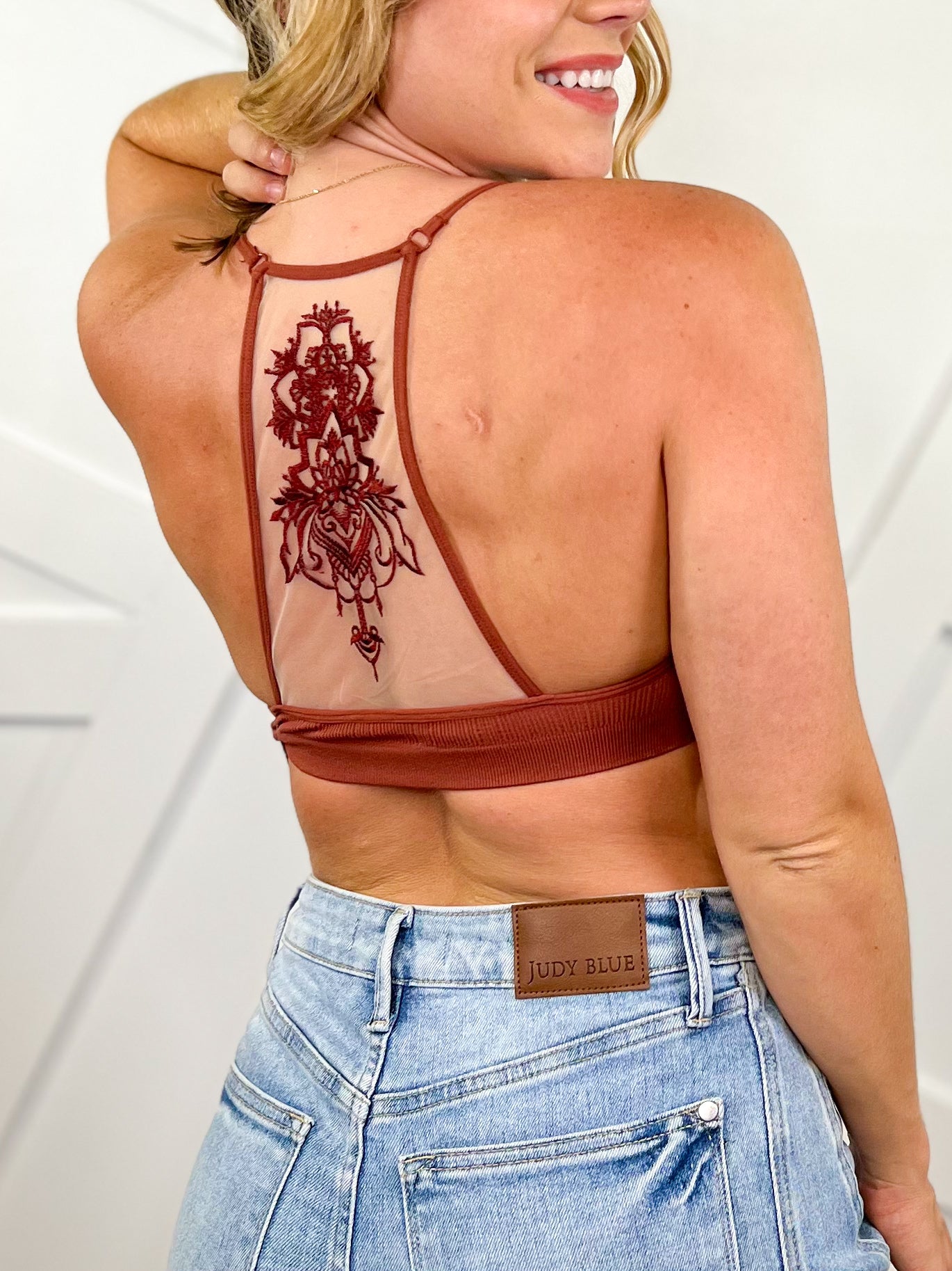 Tattoo Mesh Bralette-140 Body Suits/ Intimates-Leto-Heathered Boho Boutique, Women's Fashion and Accessories in Palmetto, FL