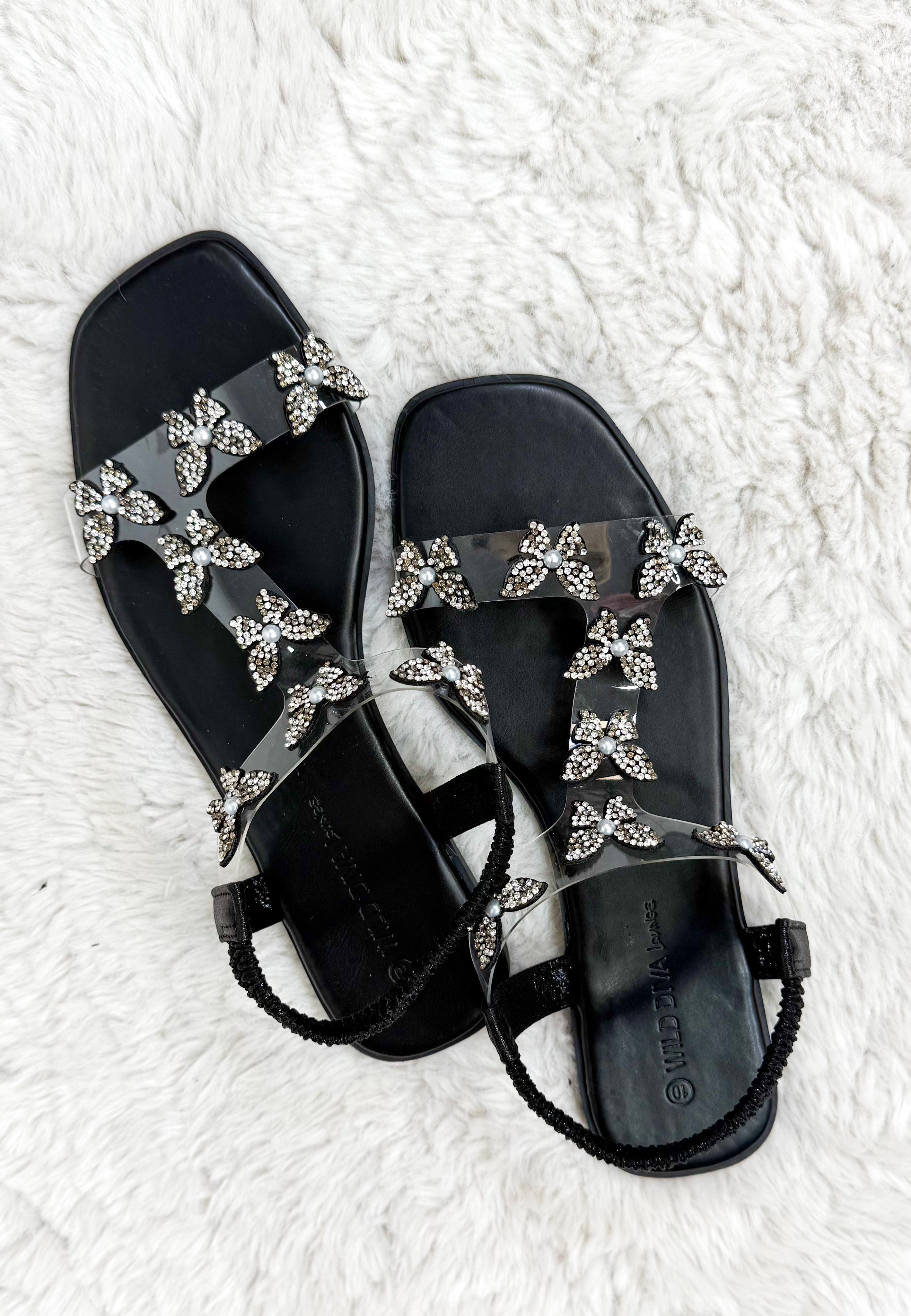 Butterfly Sandals- Black-350 Shoes-Legend Footwear-Heathered Boho Boutique, Women's Fashion and Accessories in Palmetto, FL