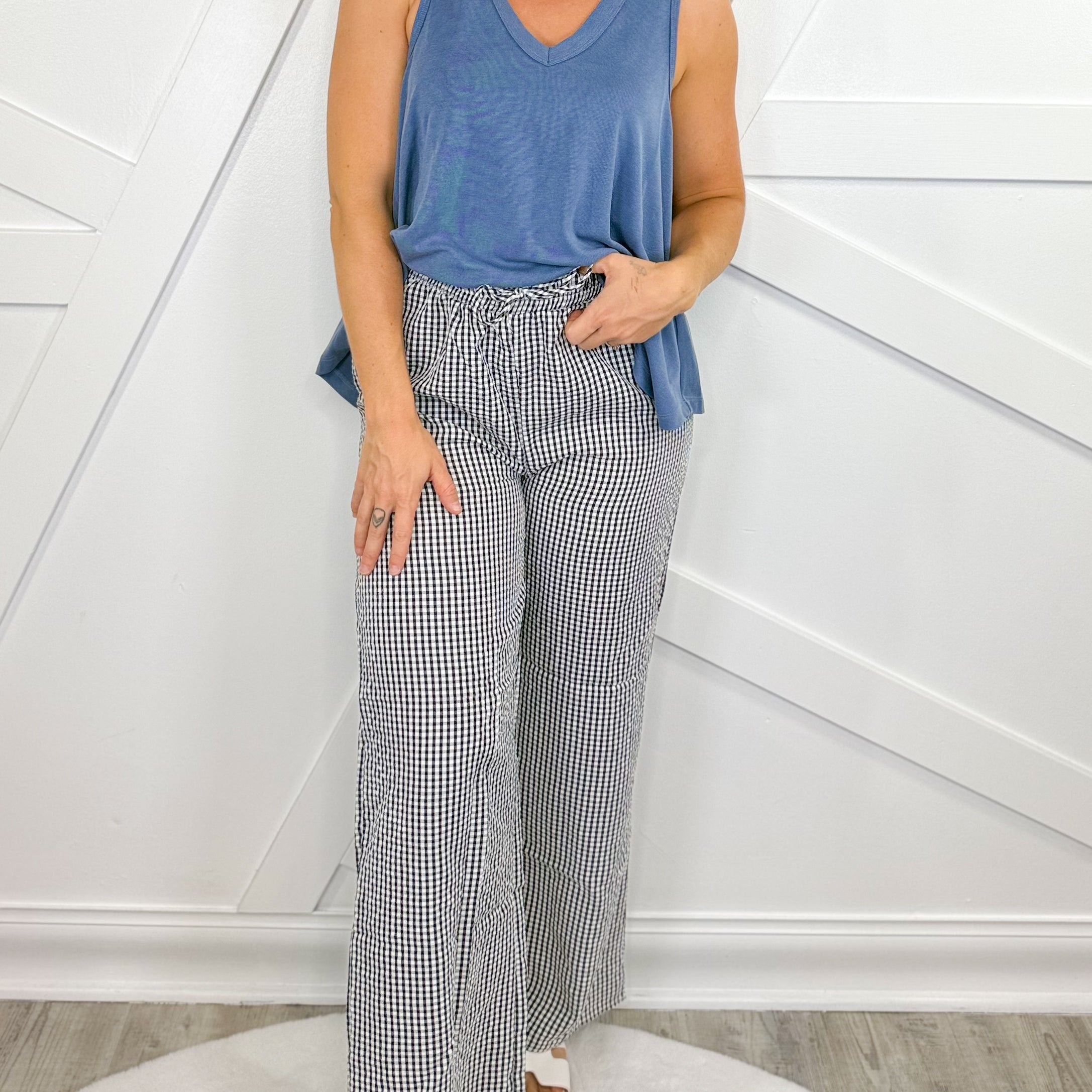 Gingham Boxer Pants-150 PANTS-Jade by Jane-Heathered Boho Boutique, Women's Fashion and Accessories in Palmetto, FL