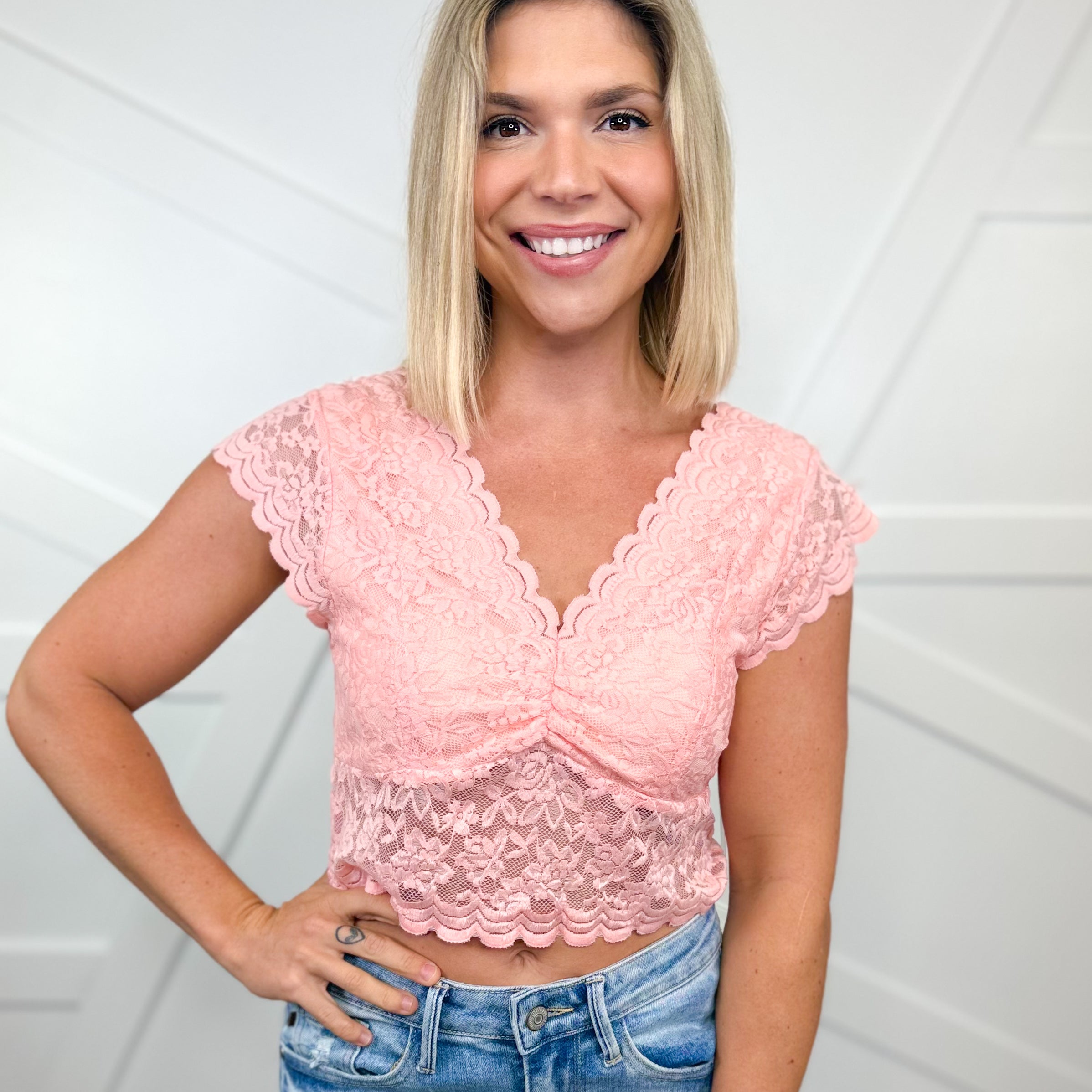 RESTOCK: Sweet Something Crop Lace Top-100 TANK/CROP TOPS-POL-Heathered Boho Boutique, Women's Fashion and Accessories in Palmetto, FL